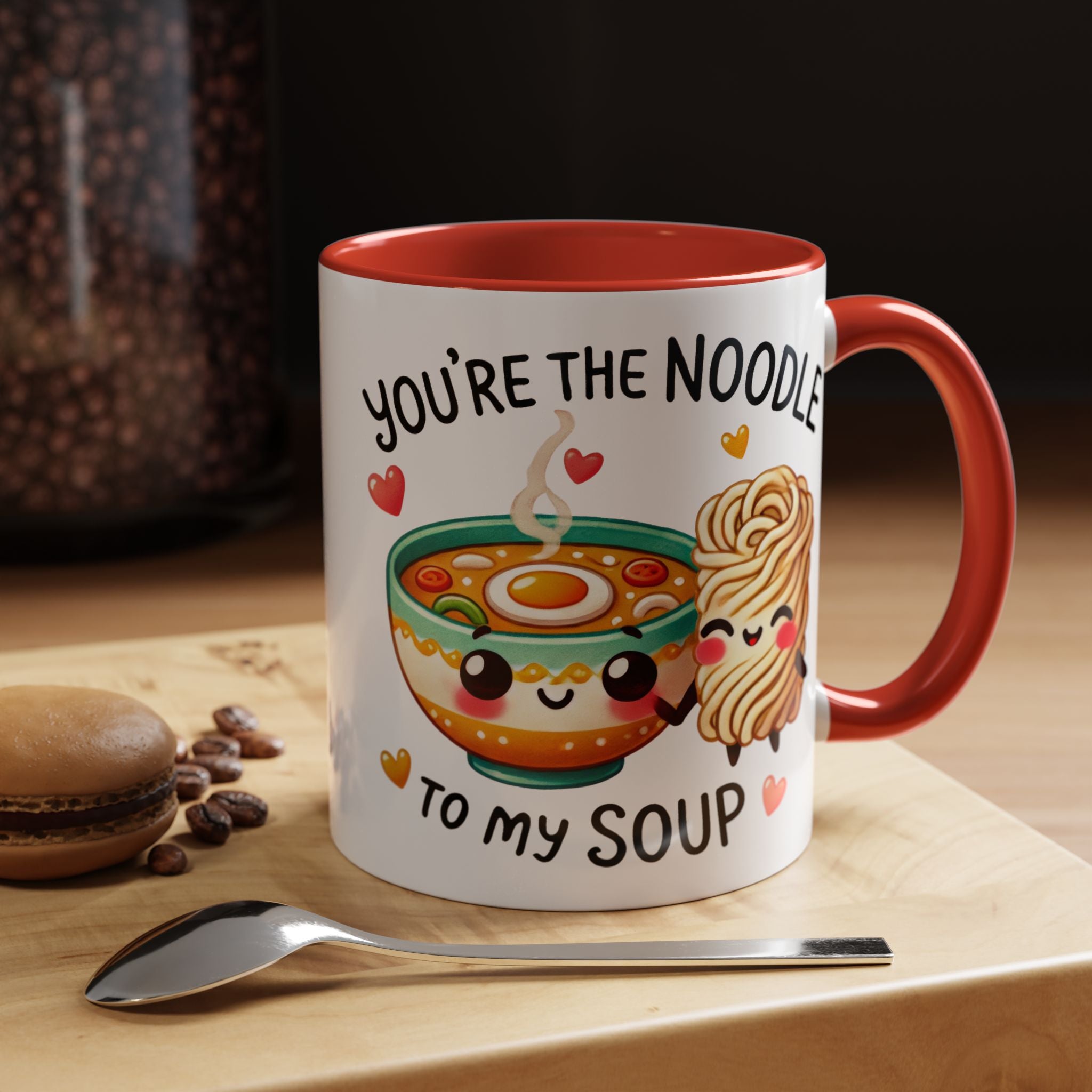 You Are The Noodle To My Soup Personalized Romantic Mug Accent Cup 11/15oz, Anniversary Wedding Valentines Custom Gift Him her Spouse BF GF