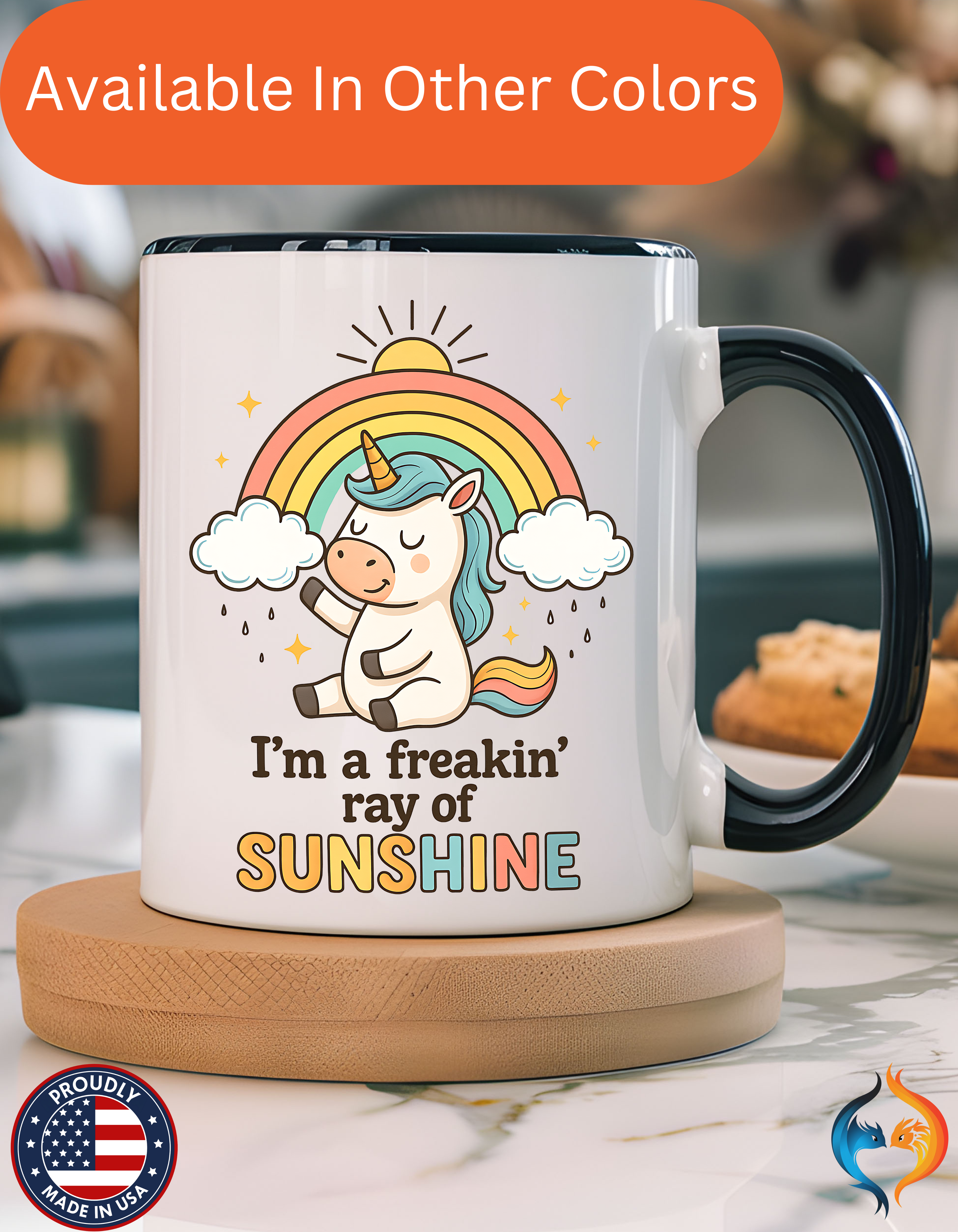 Freaking Ray of Sunshine Mug Lifestyle Mockup | Nutty Designs