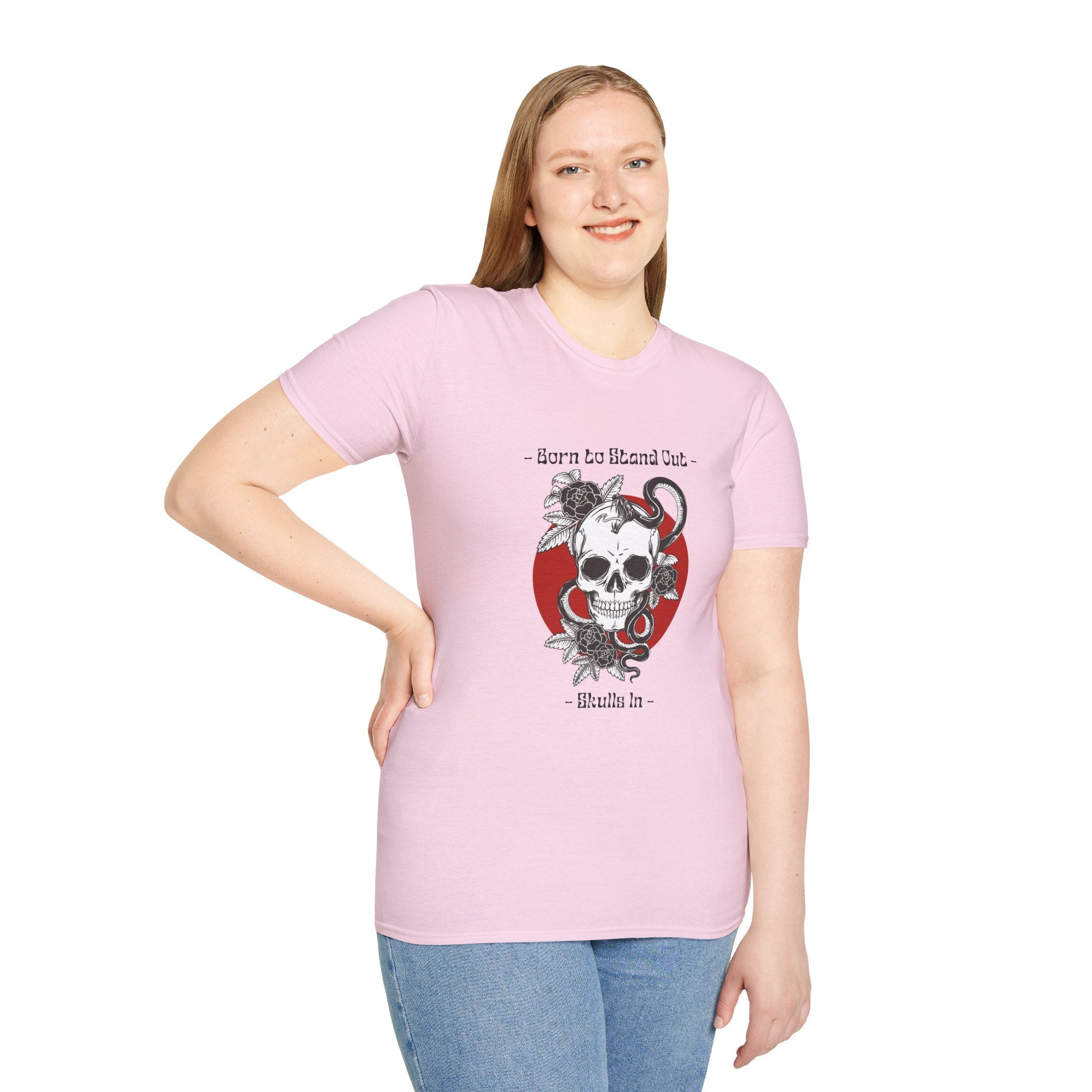 Born To Stand Out Skulls In t-shirt