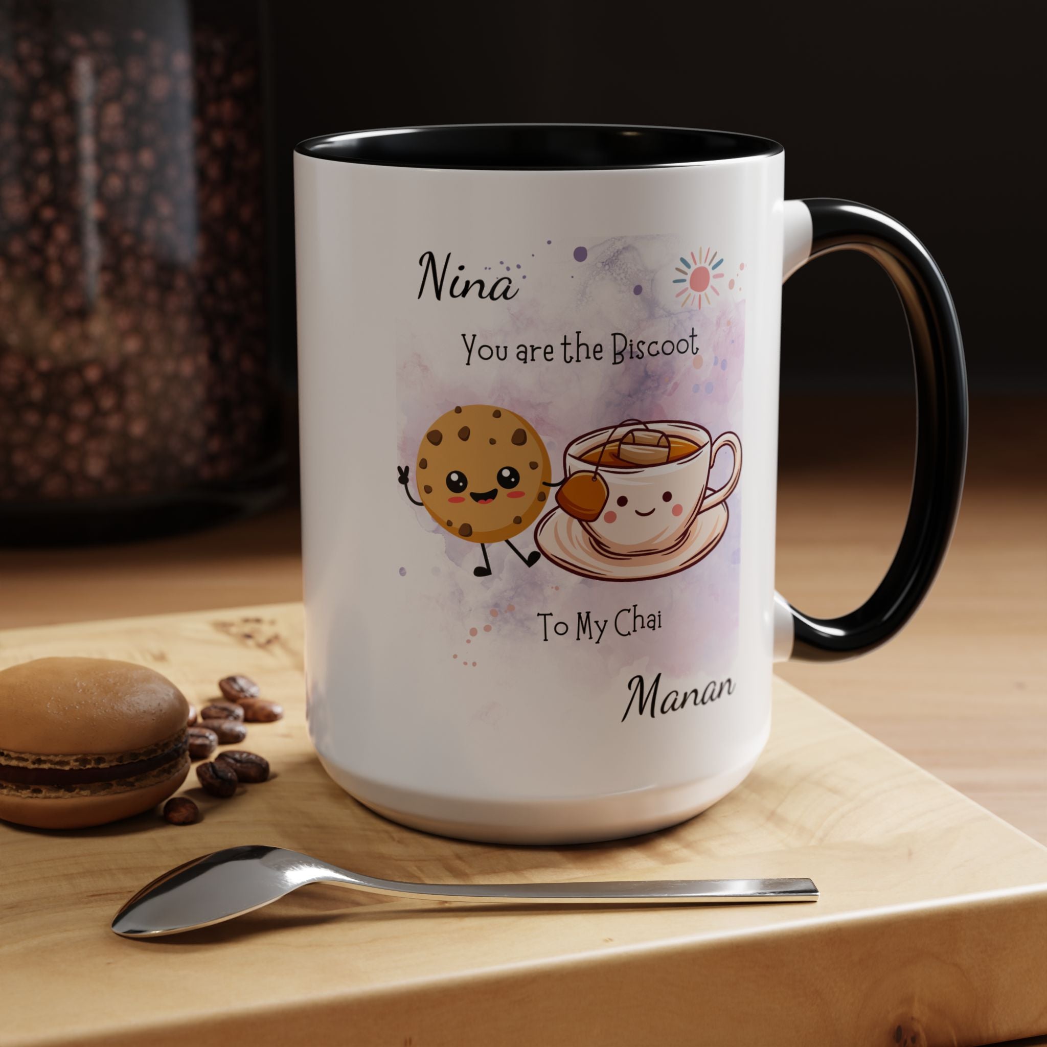 Funny Coffee Mug, Personalized Mug, You Are Biscoot To My Chai Accent Cup 11/15oz, Anniversary, Wedding, Valentines, Romantic Gift Him her