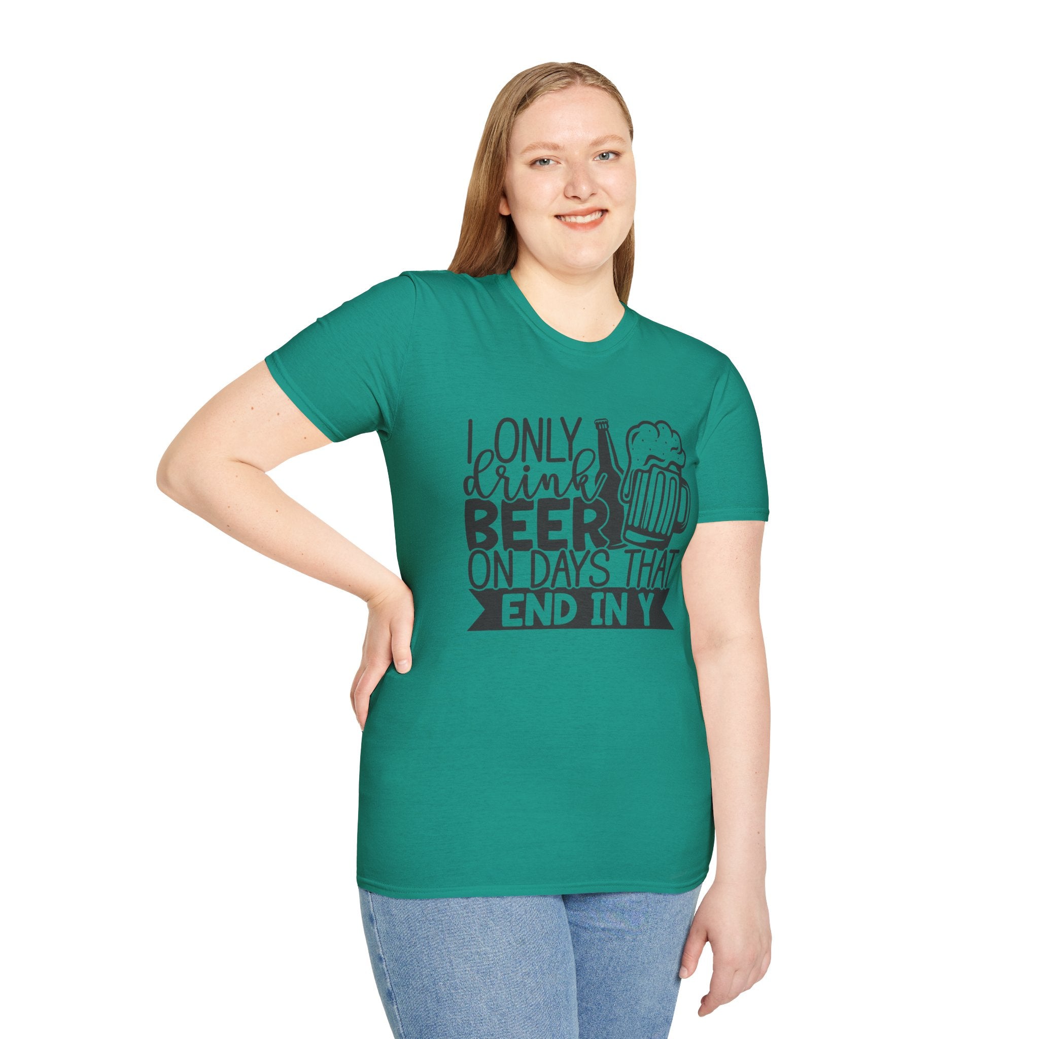 Beer Lover Unisex T-Shirt, Funny Day-Ending Beer Drinking Tee, Softstyle Beer Drinker Shirt, Beer Enthusiast Gift Top, Beer Day Tshirt