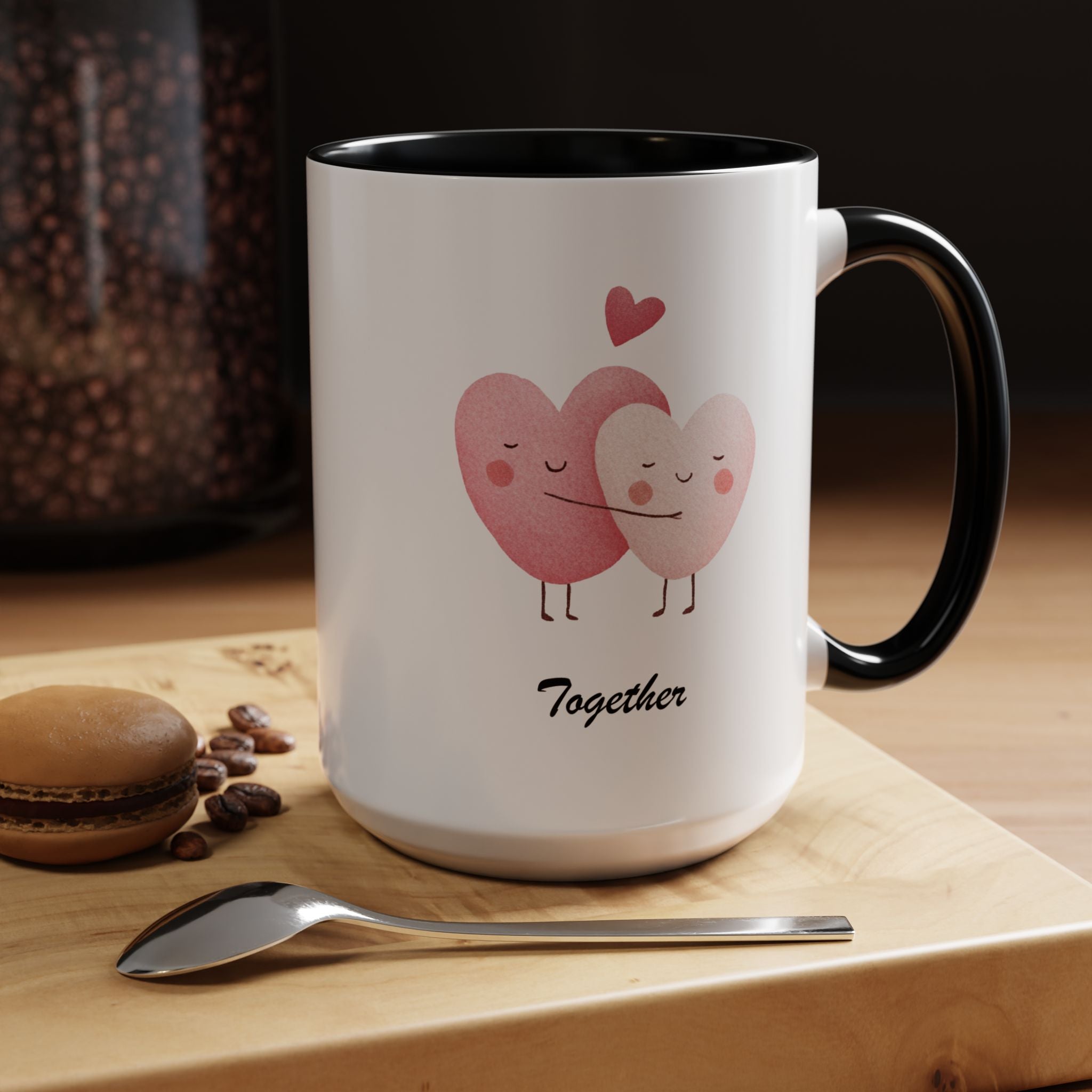Two Hearts Better Together Mug Lifestyle Mockup | Nutty Designs
