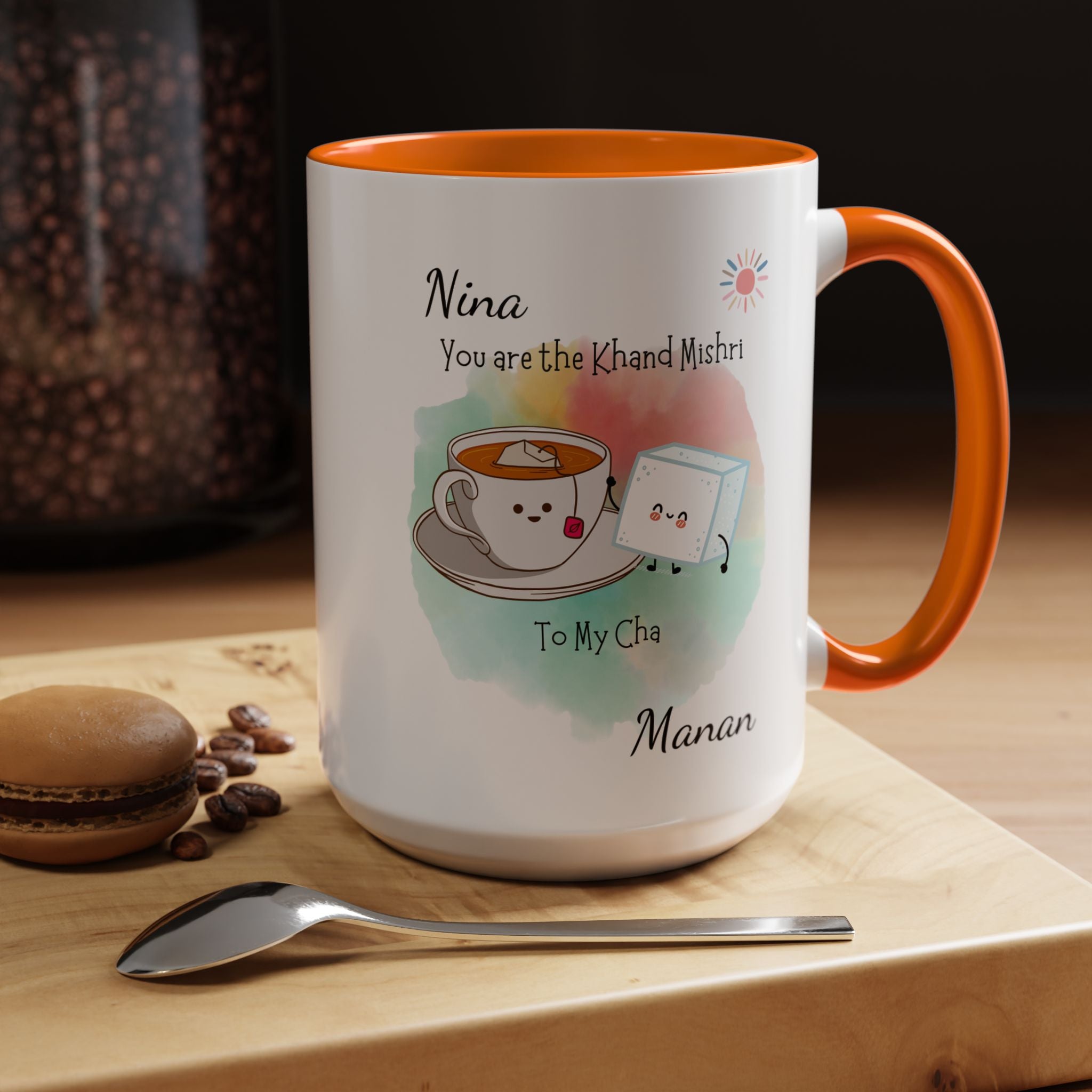Funny Coffee Mug, Personalized Mug, You Are Khand Mishri To My Chai Cup 11/15oz, Anniversary, Wedding, Valentines, Romantic Gift Him her