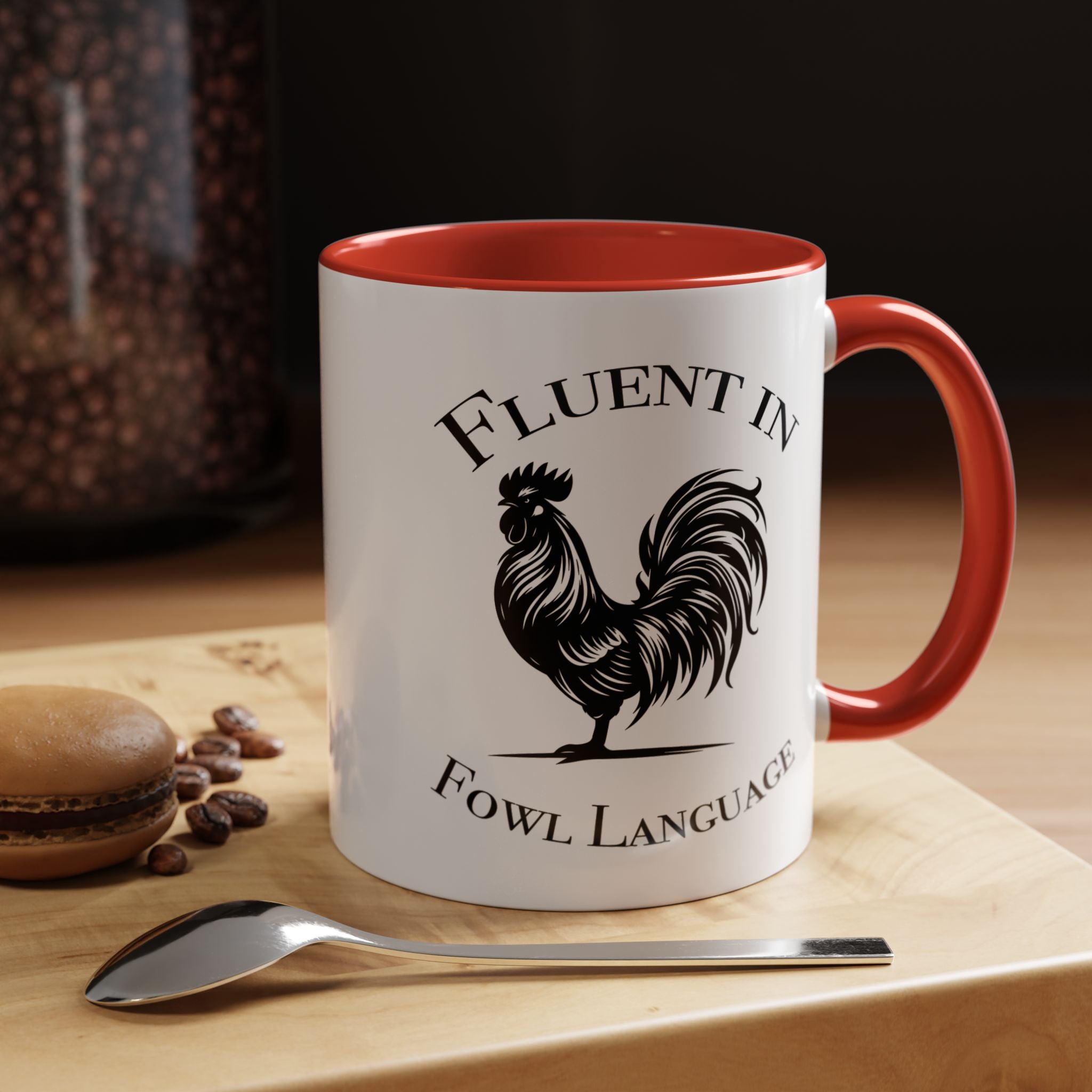 Funny Coffee Mug, Personalized Mug, Fluent In Fowl Language Accent Cup (11, 15oz), Gift Under 20, White Elephant gift