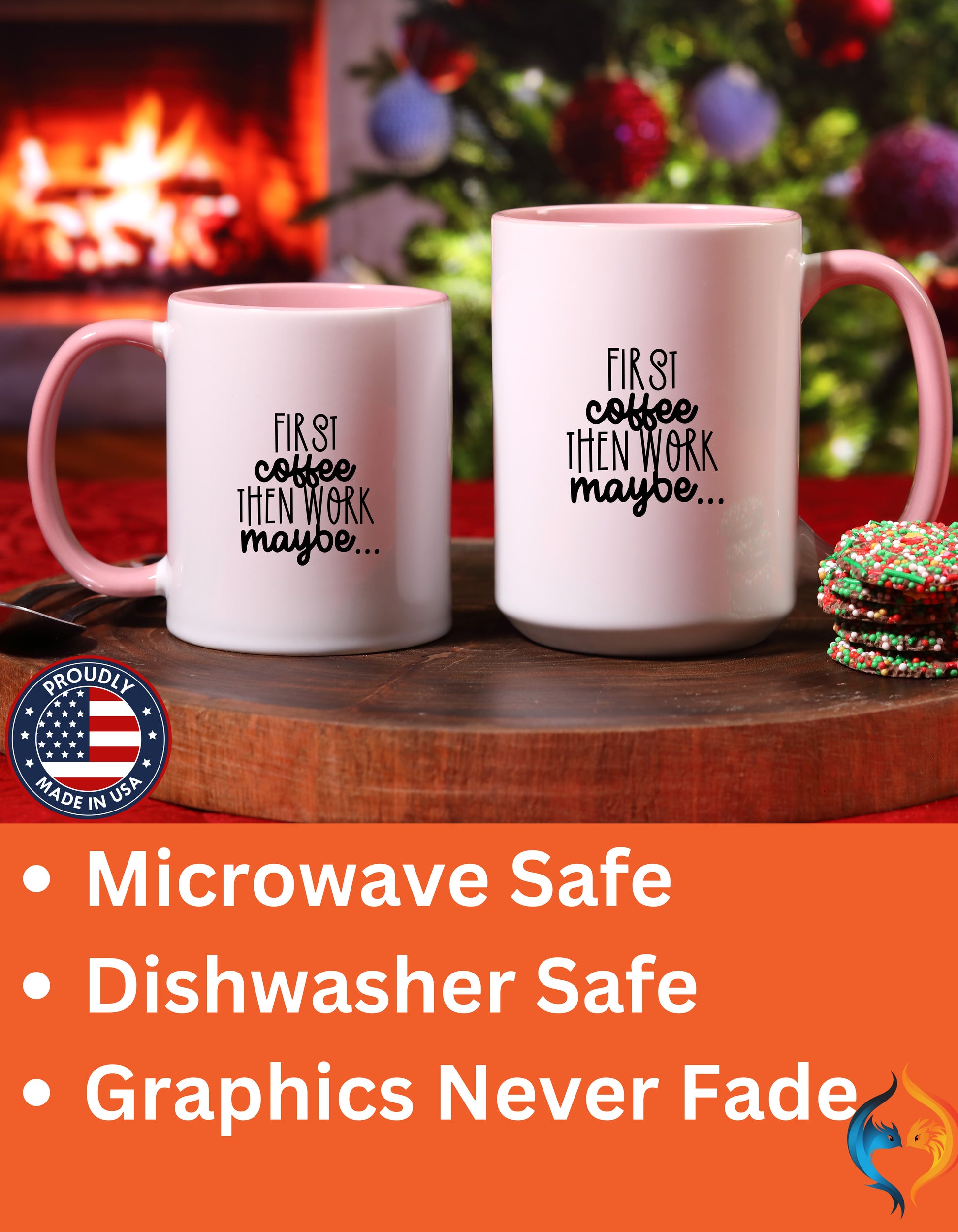 First Coffee Then Work Maybe Mug - Funny Office Gift - accent mug product image