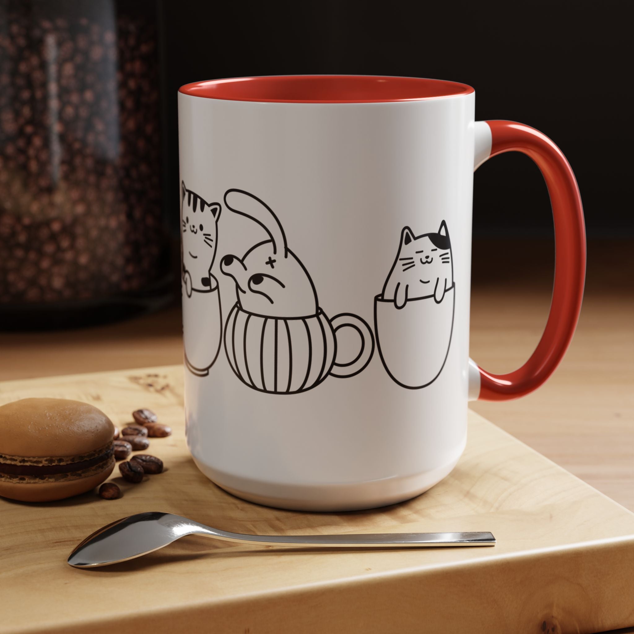 Funny Coffee Mug, Personalized Mug, Cup Full Of Cats Accent Coffee Cup (11, 15oz), Gift Under 20, White Elephant, Cat & pet lover gift