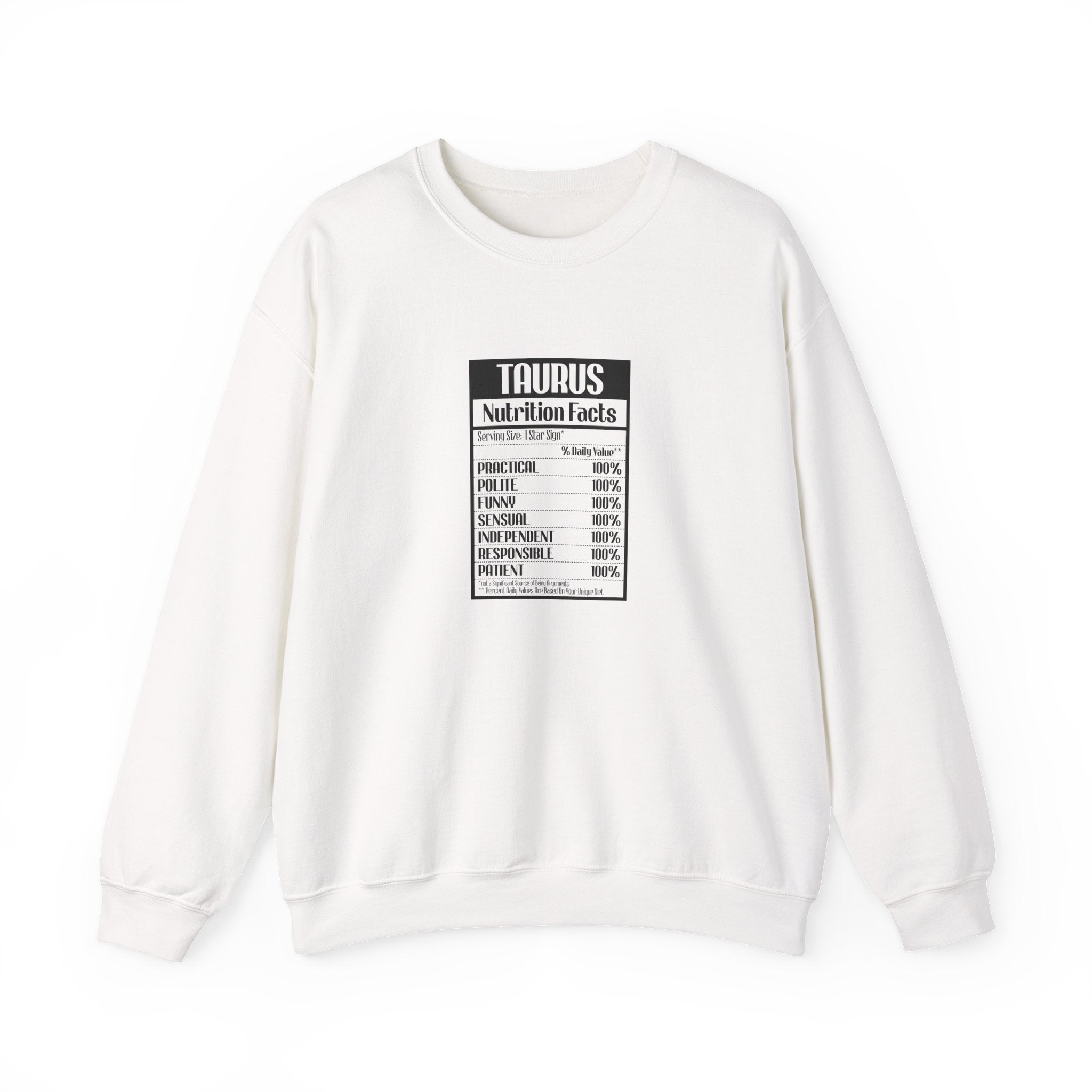 Taurus nutrition facts cute sweatshirt