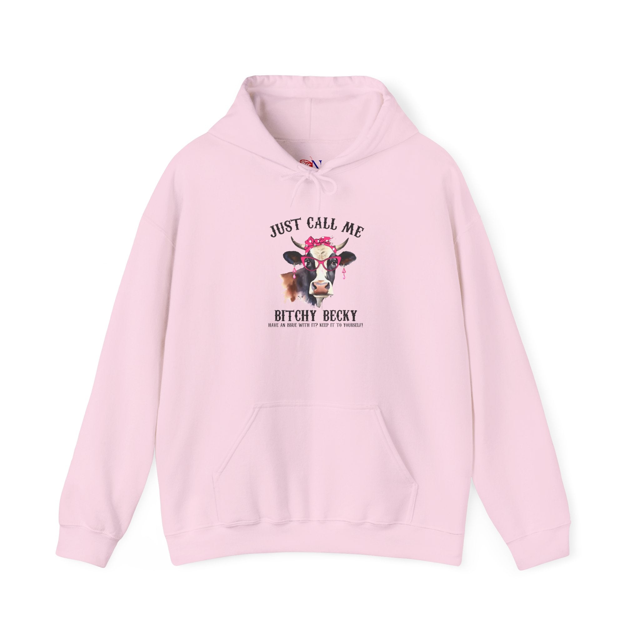 Cow Graphic Hoodie — "Just Call Me Bitchy Becky" Funny Cow Lover Sweatshirt