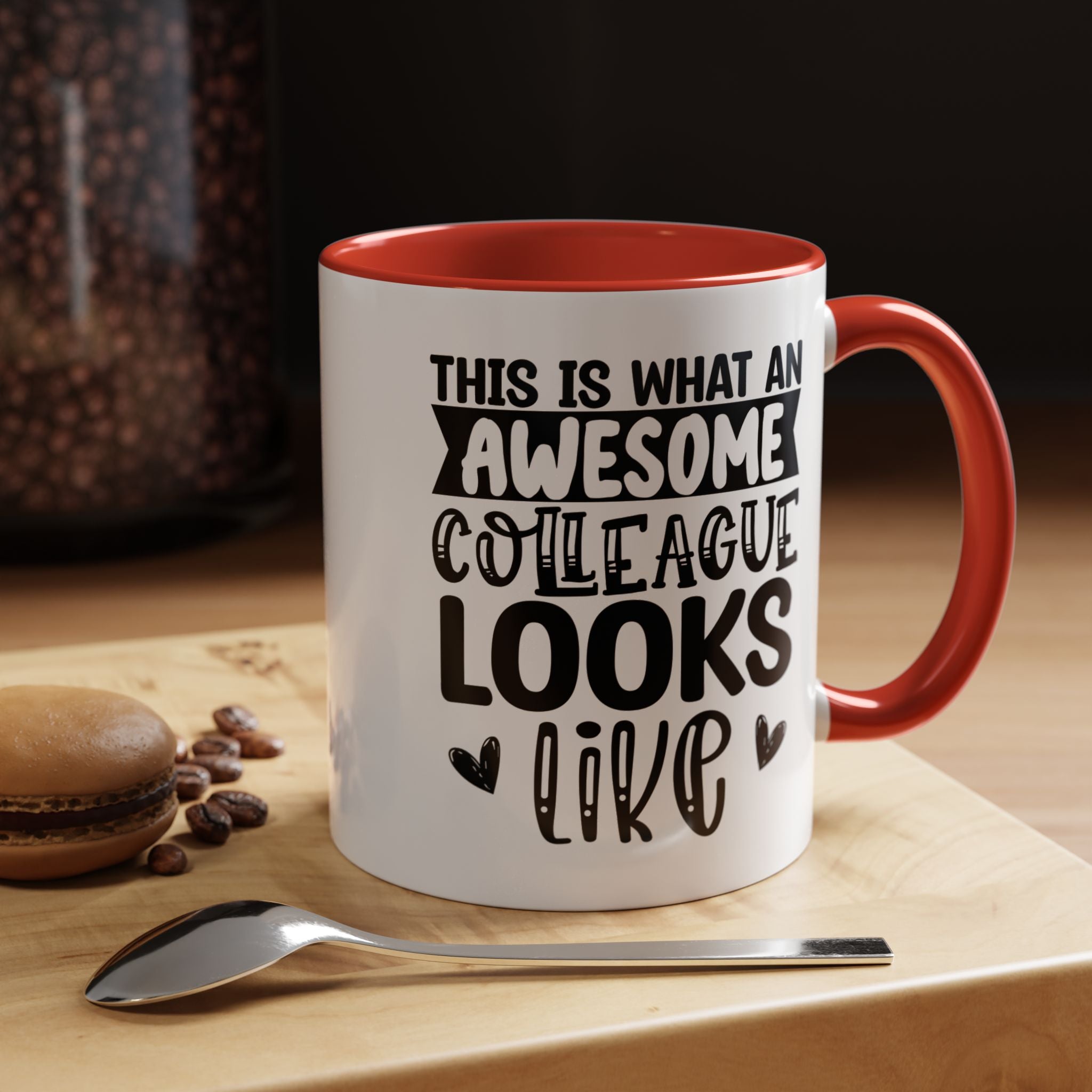 Funny Coffee Mug, Personalized Mug, This Is What An Awesome Colleague Looks Like Accent Cup (11, 15oz), Gift Under 20, White Elephant