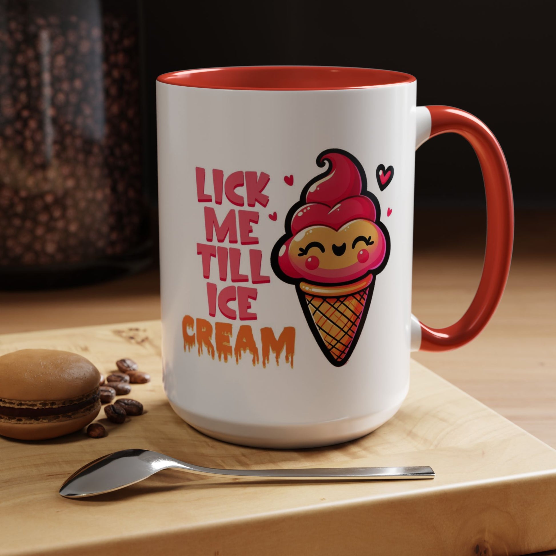 Lick Me Till Ice Cream Mug Lifestyle Mockup | Nutty Designs