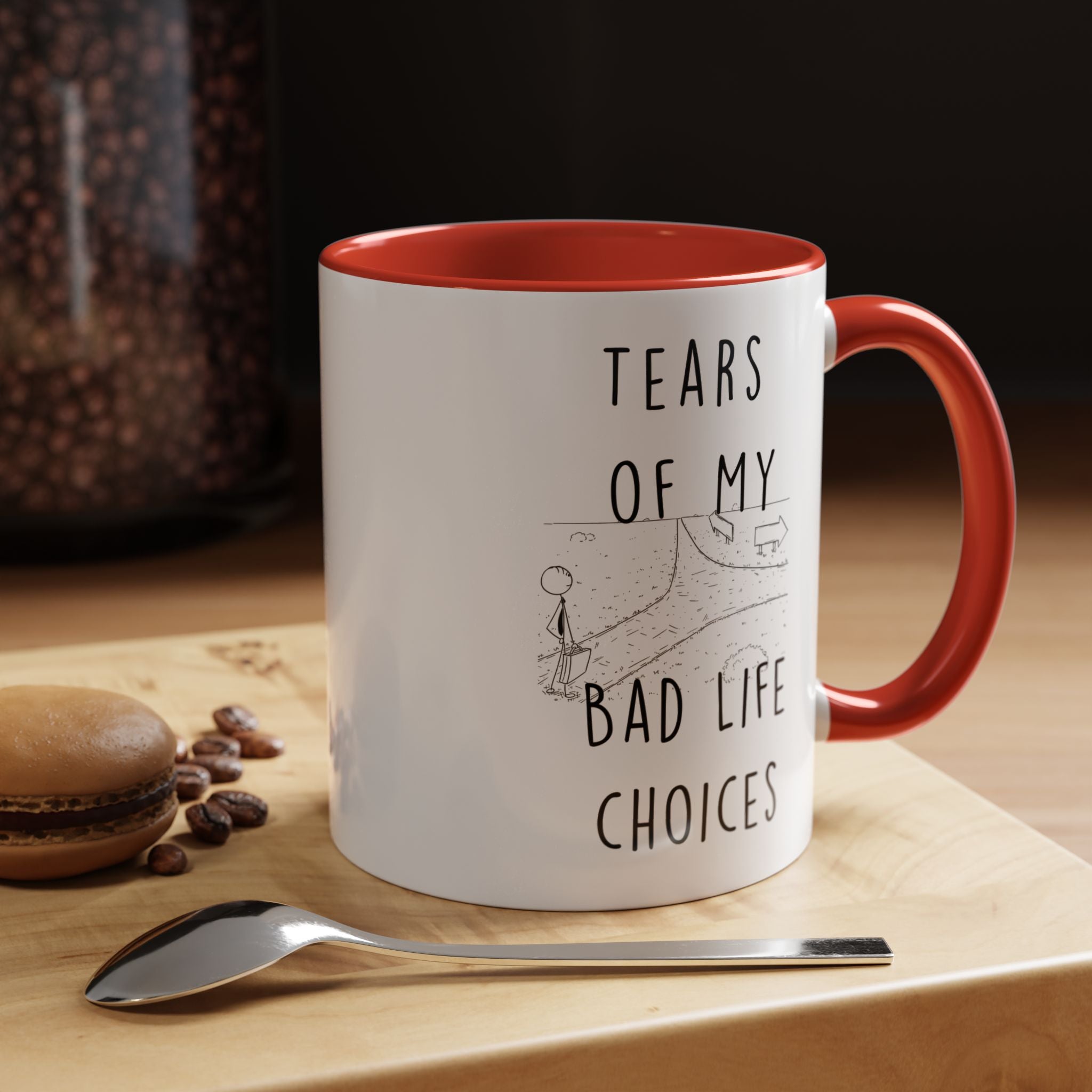Funny Coffee Mug, Personalized Mug, Tears Of My Bad Life Choices, Accent Cup (11, 15oz), Sarcastic Mug,  Tea Coffee Cup, Gift Under 20