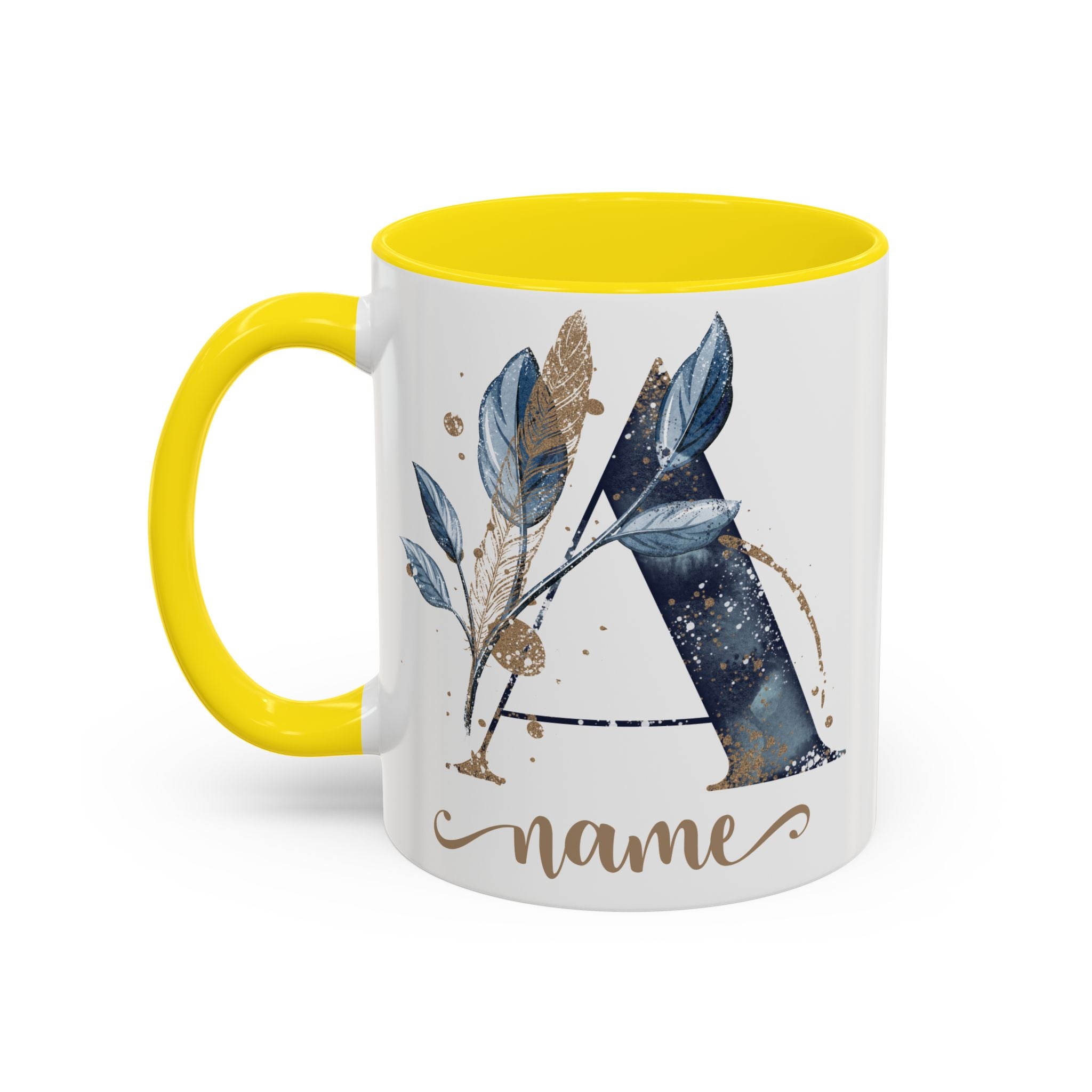 Personalized Floral Initial Coffee Mug for her, Custom Name Mug, Wedding Favor, Unique Home Décor Coffee Cup, Girlfriend Gift, Monogram Mug