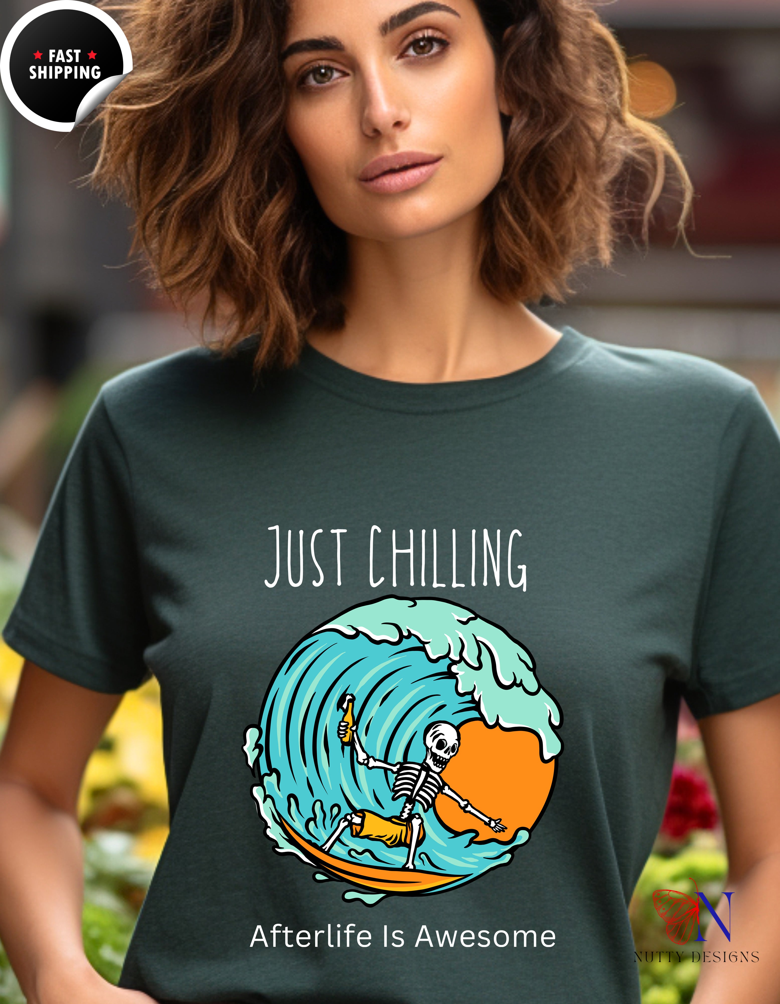 Just Chilling Afterlife Unisex Softstyle T-Shirt, Comfortable Tee, Funny Graphic Shirt, Relaxation Top, Casual Wear