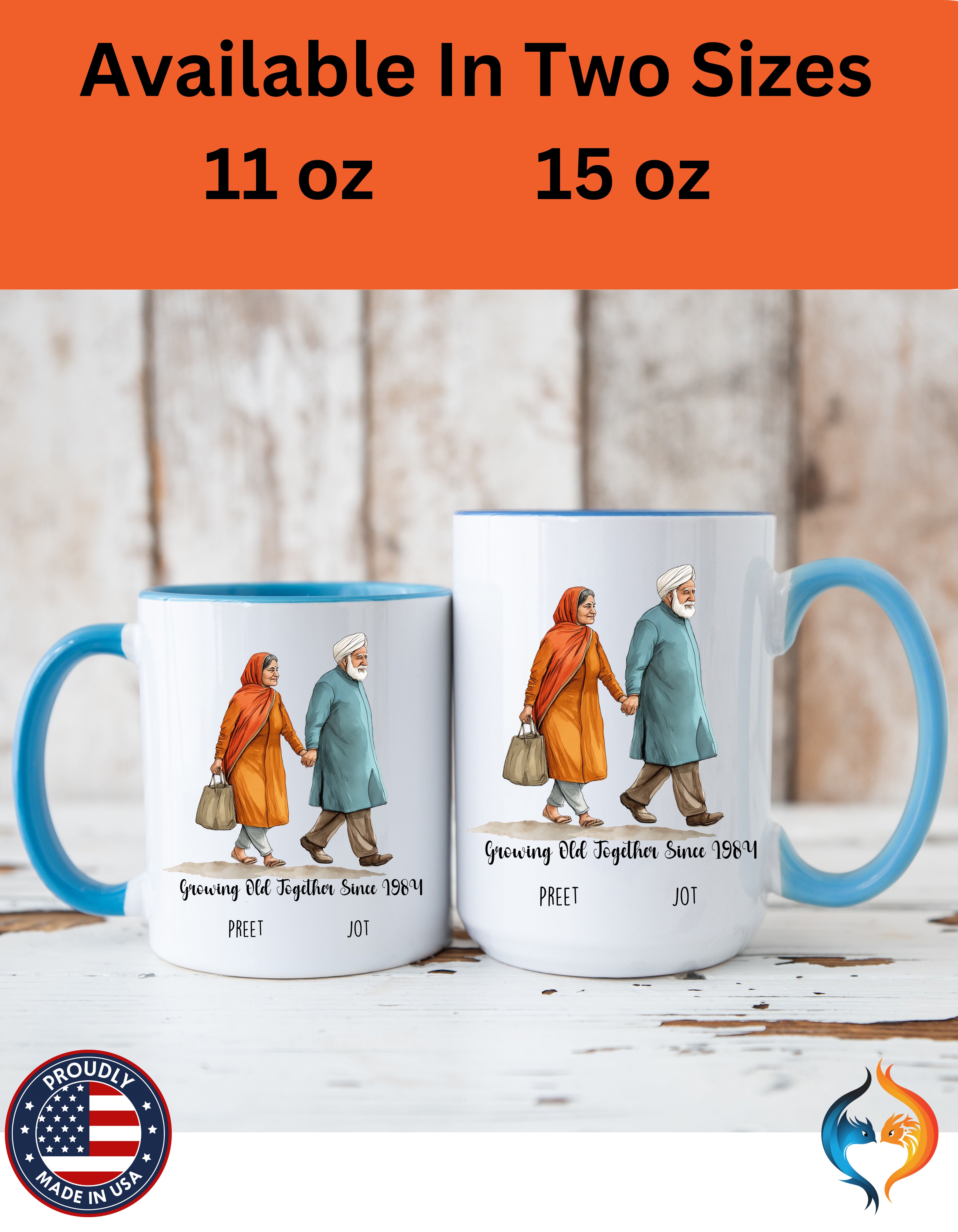 Growing Old Together Since Couple , Anniversary, Wedding Mug Lifestyle Mockup | Nutty Designs