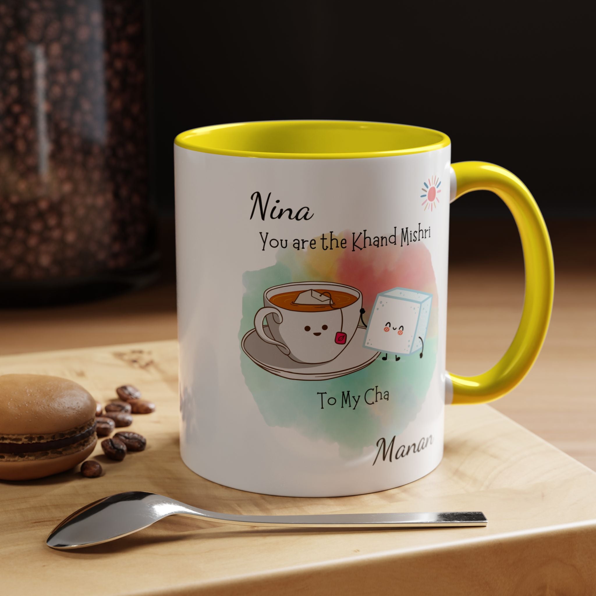 Funny Coffee Mug, Personalized Mug, You Are Khand Mishri To My Chai Cup 11/15oz, Anniversary, Wedding, Valentines, Romantic Gift Him her