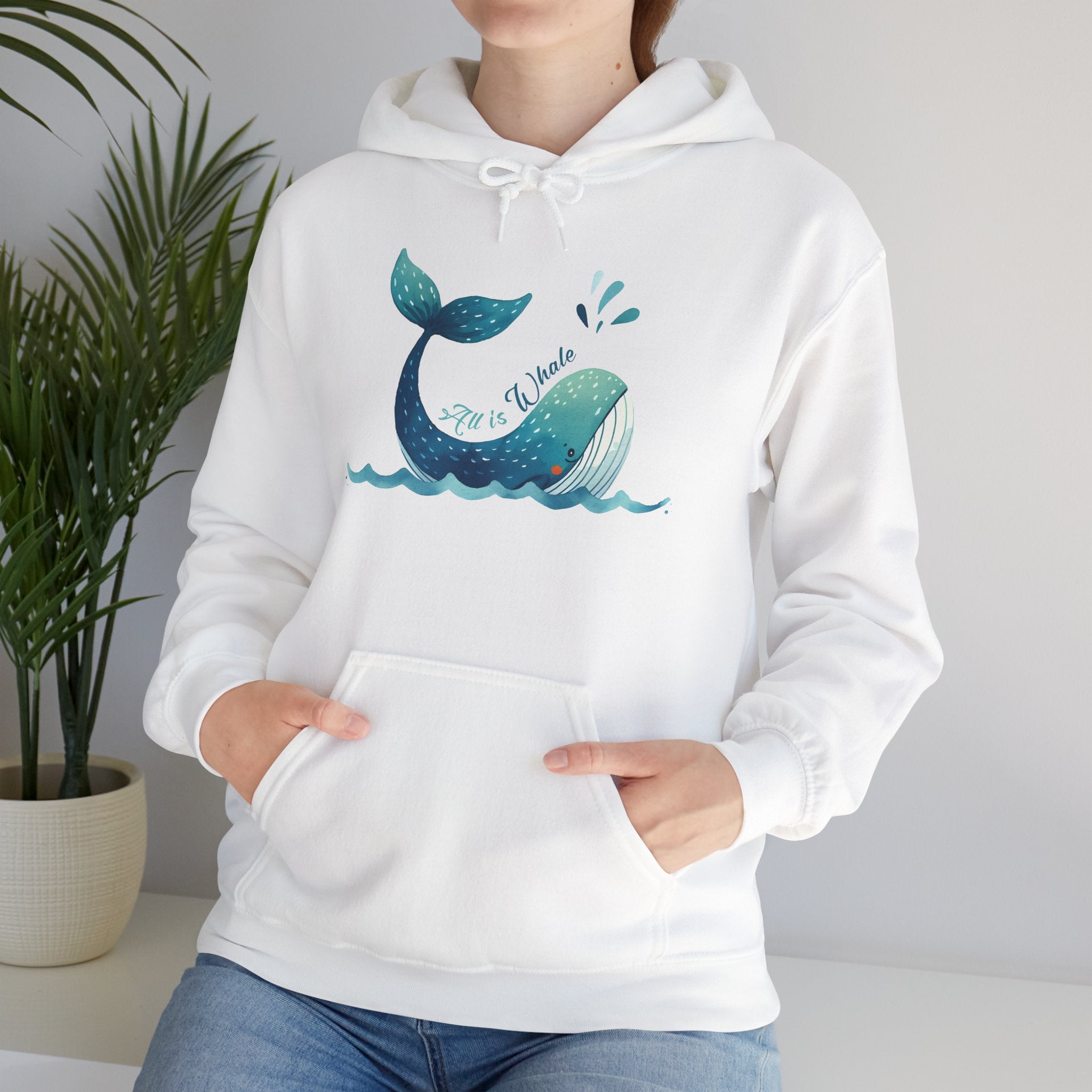 Whale Tail Hoodie – Cute Watercolor Whale Graphic Pullover
