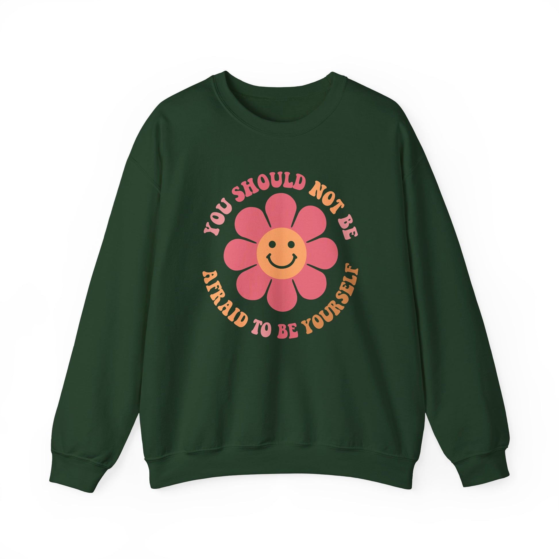 Positive affirmation crewneck sweatshirt with a flower and inspirational quote, perfect for fall and autumn, unisex cozy sweater.