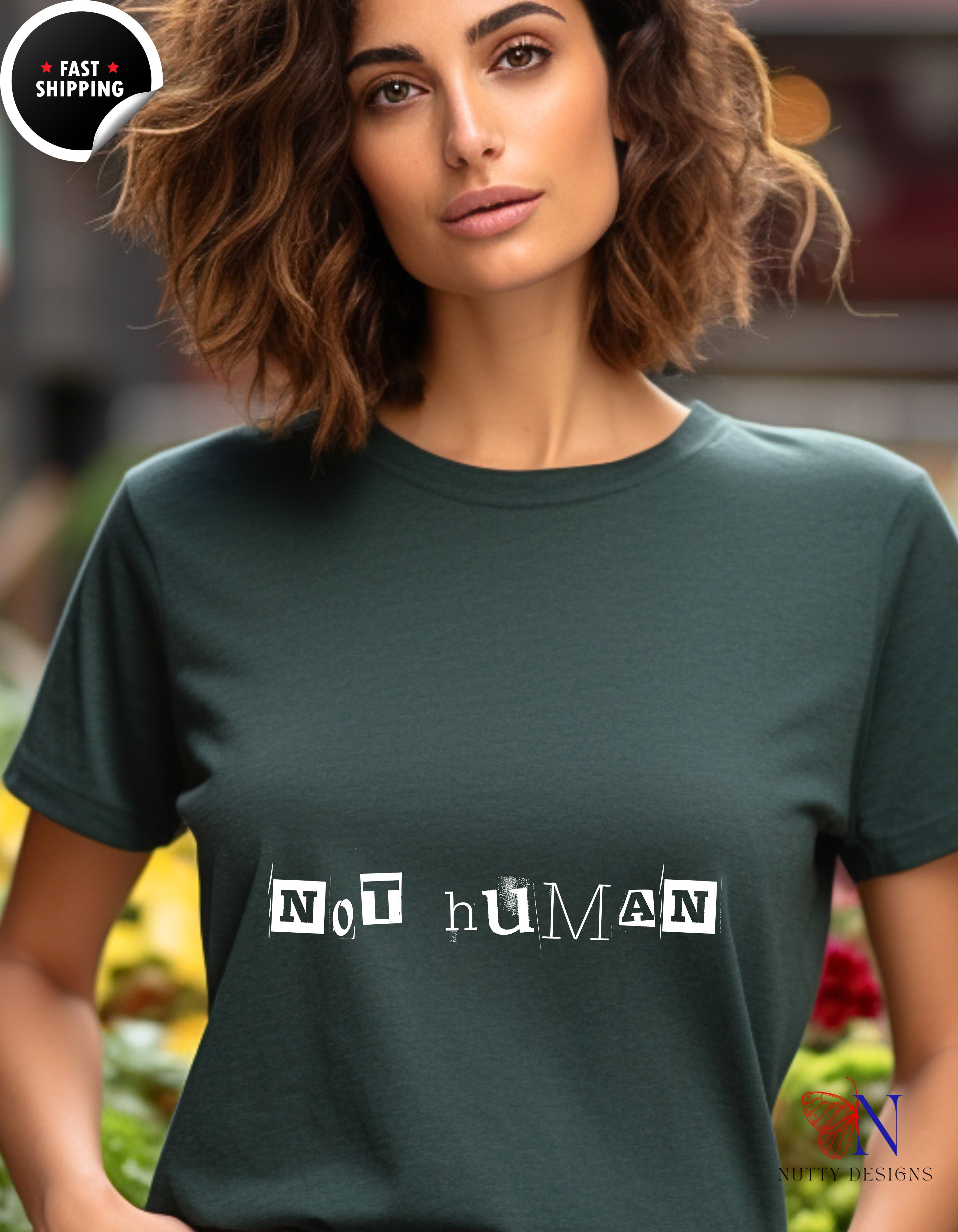 Not Human — Human Equality Protest T-Shirt Lifestyle Mockup | Nutty Designs