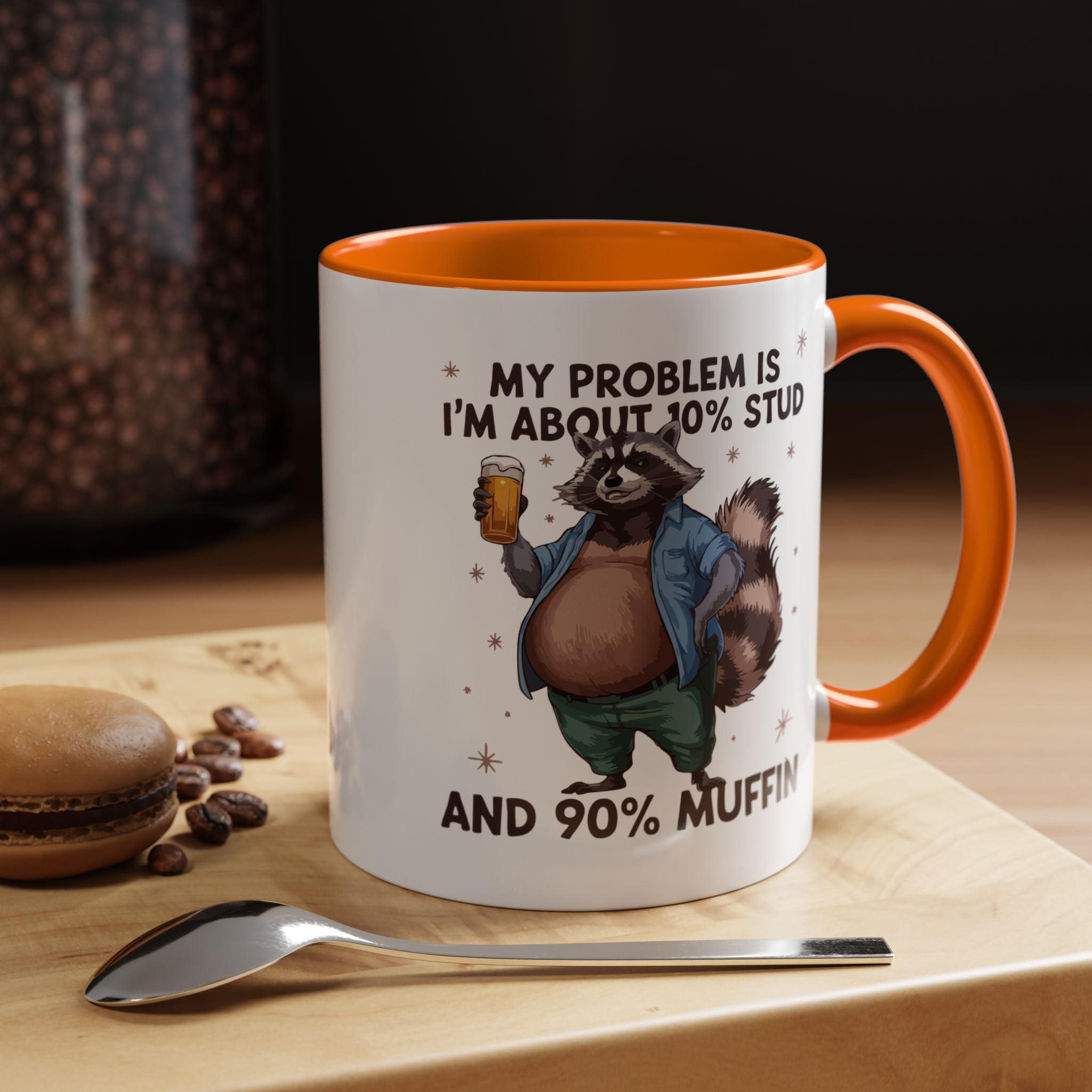 10 percent Stud - 90 percent Muffin | Funny Coffee Mug, Sarcastic Tea Cup, Unique Gift Idea