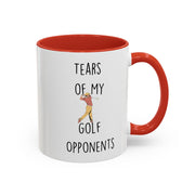 Funny Coffee Mug, Personalized Mug, Tears Of My Golf Opponents, Accent Cup (11, 15oz), Sarcastic Mug,  Tea Coffee Cup, Gift Under 20