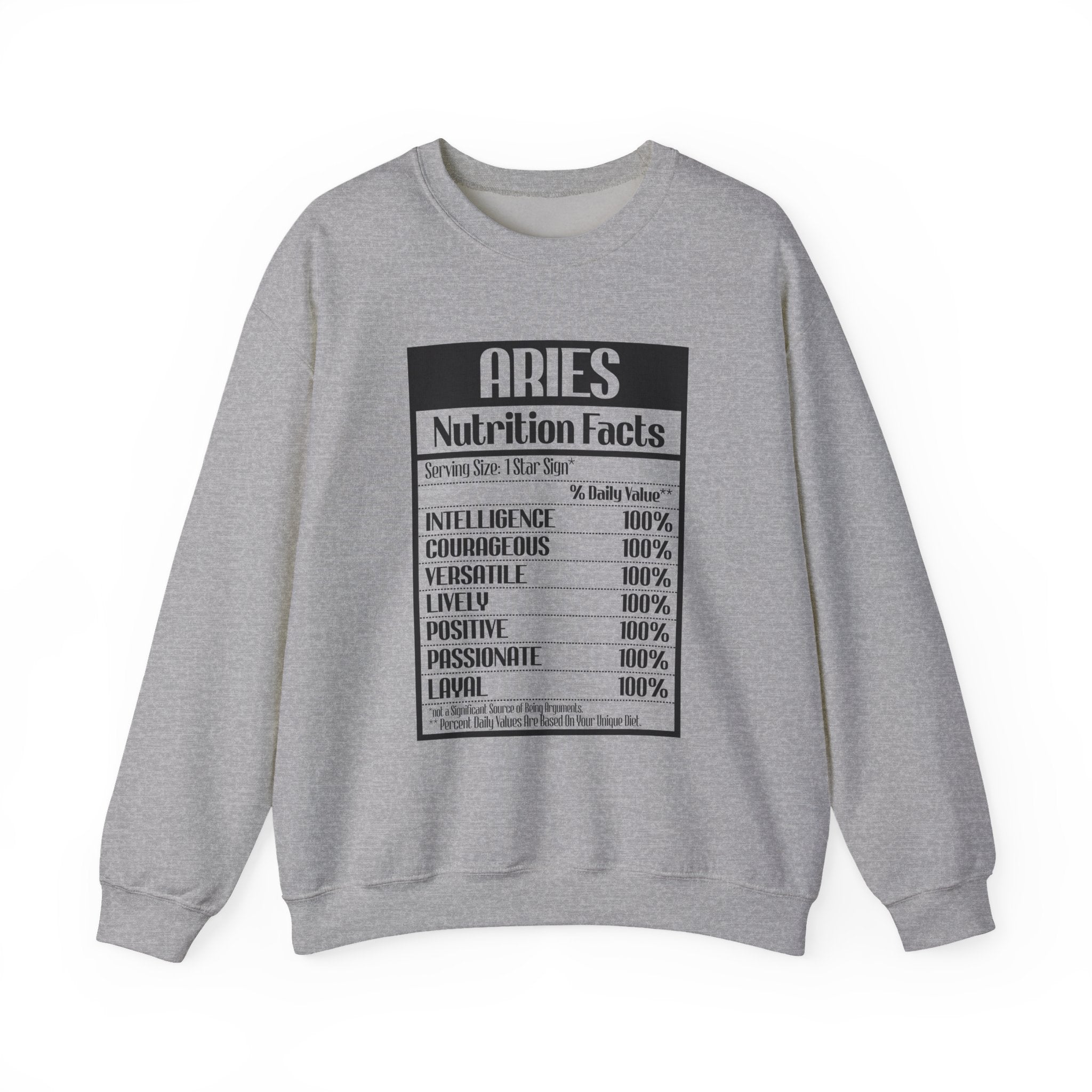 Aries nutrition facts cute sweatshirt