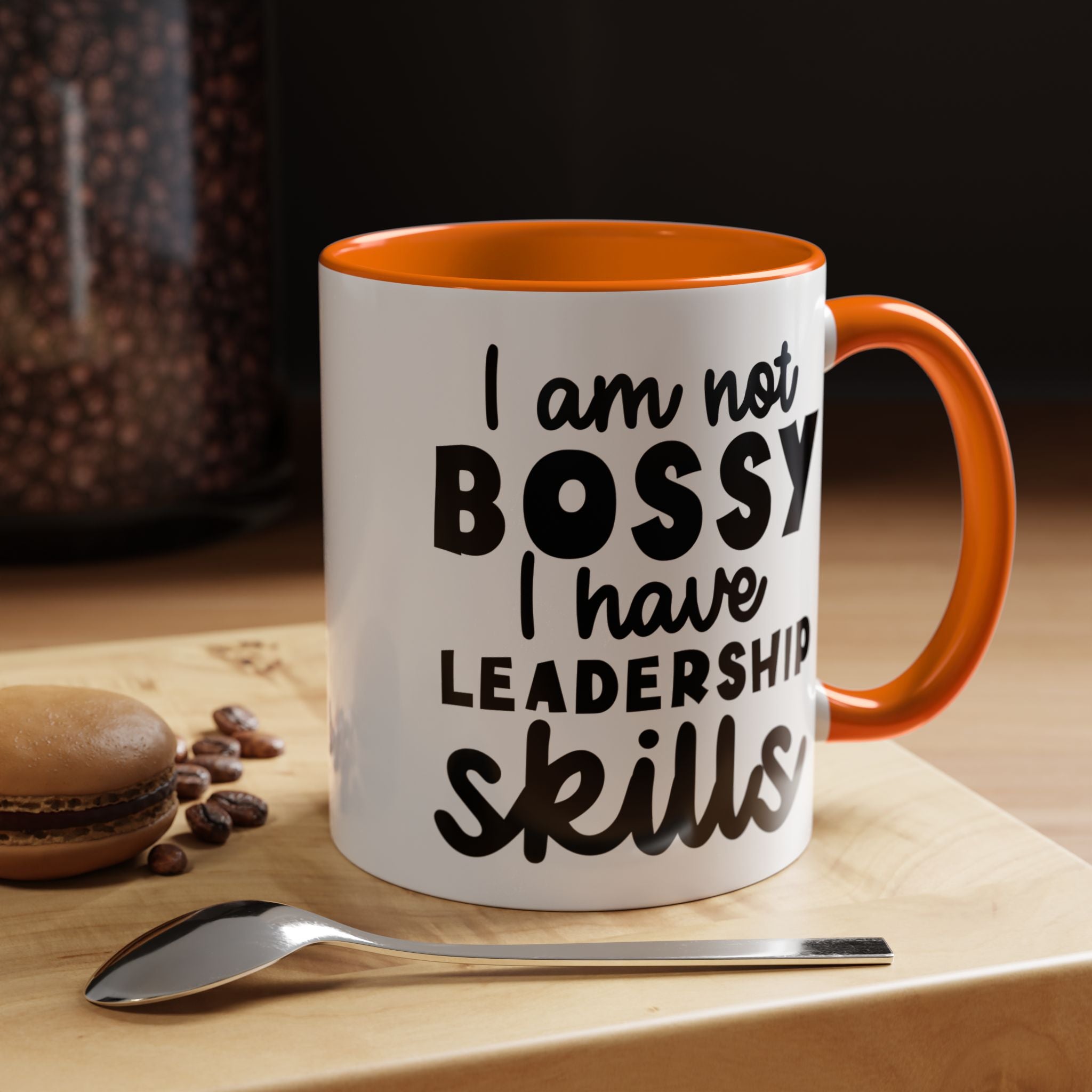 Funny Coffee Mug, Personalized Mug, I am Not Bossy I Have Leadership Skills Accent Cup (11, 15oz), Gift Under 20, White Elephant Gift