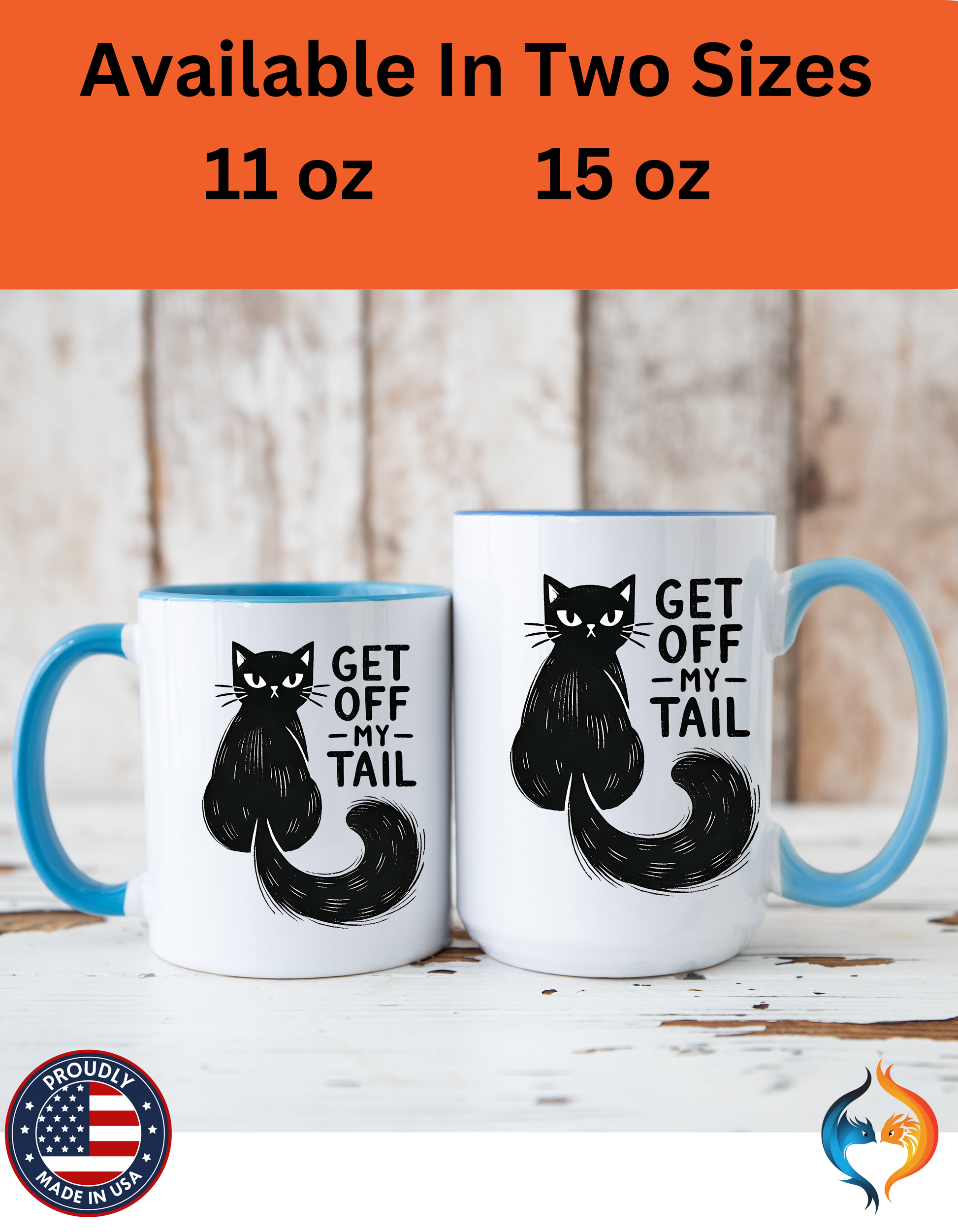 Get Off My Tail Cat , Sarcastic Tea Cup Mug Product Photo | Nutty Designs