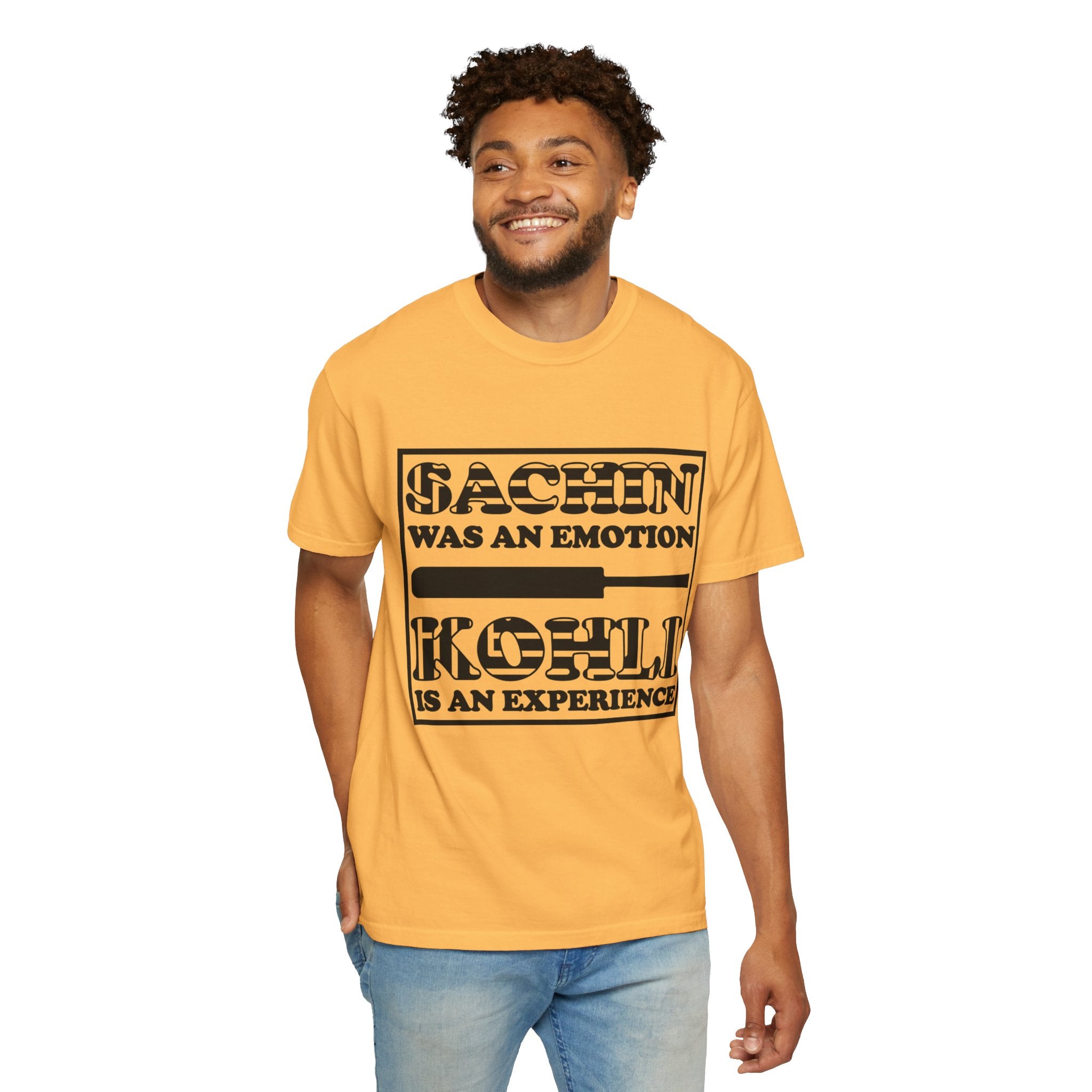 Sachin Was An Emotion, Kholi Is An Experience, unique Desi funny Cricket lover gift tshirt, IPL/T20 world cup tees Unisex T-shirt