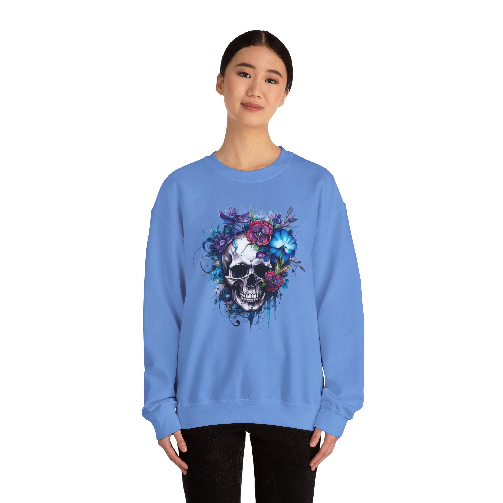 Skull Bloom, Halloween Themed Sweatshirt