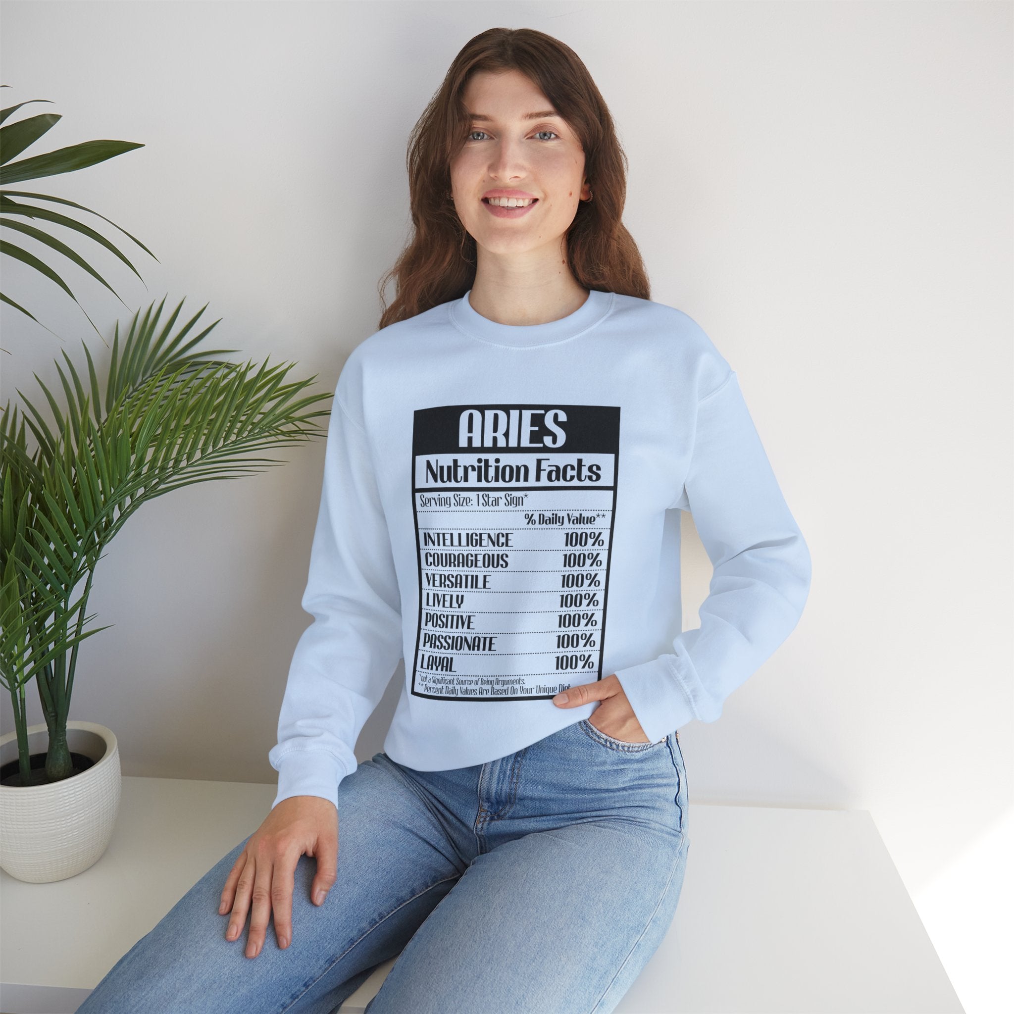 Aries nutrition facts cute sweatshirt