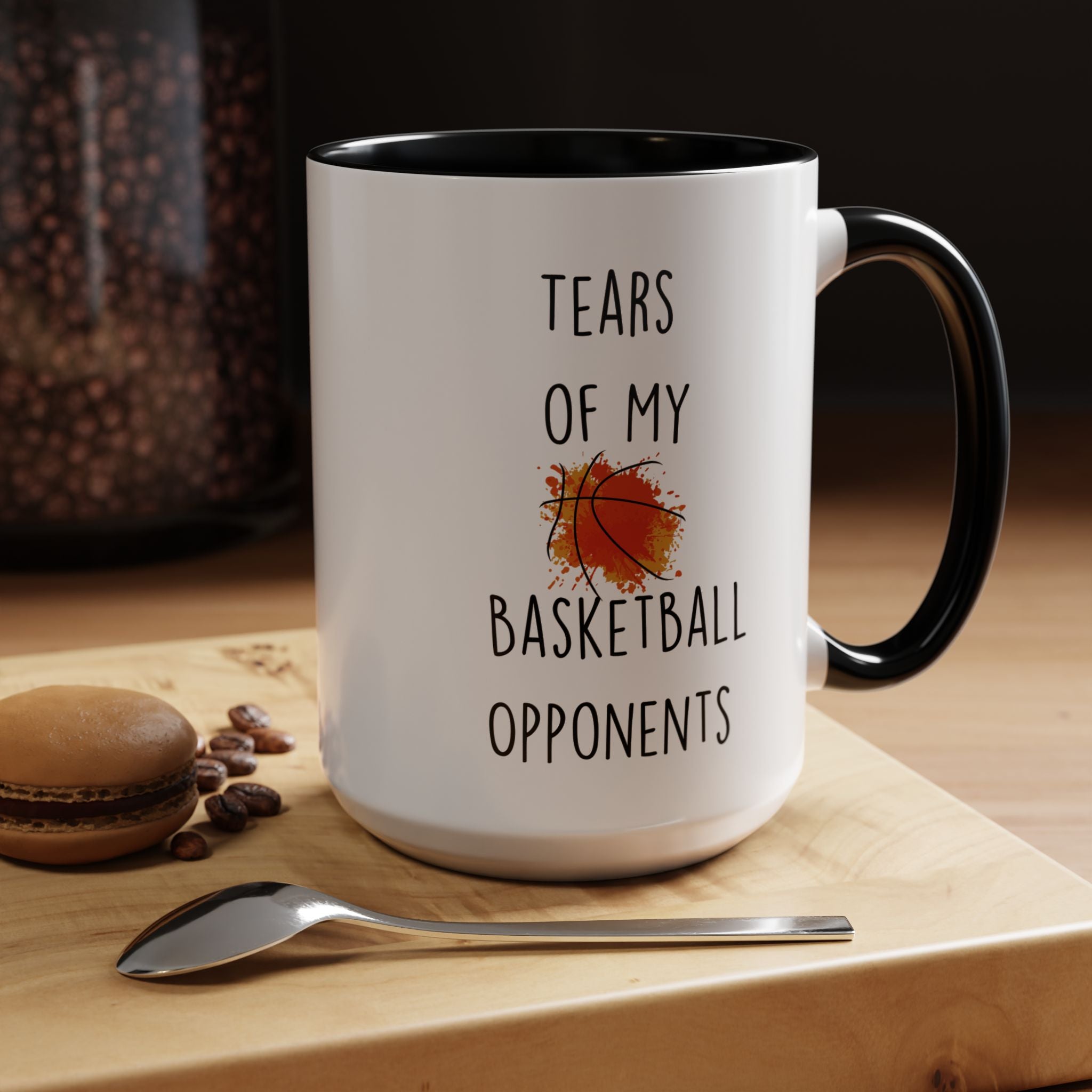 Funny Coffee Mug, Personalized Mug, Tears Of My Basketball Opponents, Accent Cup (11, 15oz), Sarcastic Mug,  Tea Coffee Cup, Gift Under 20