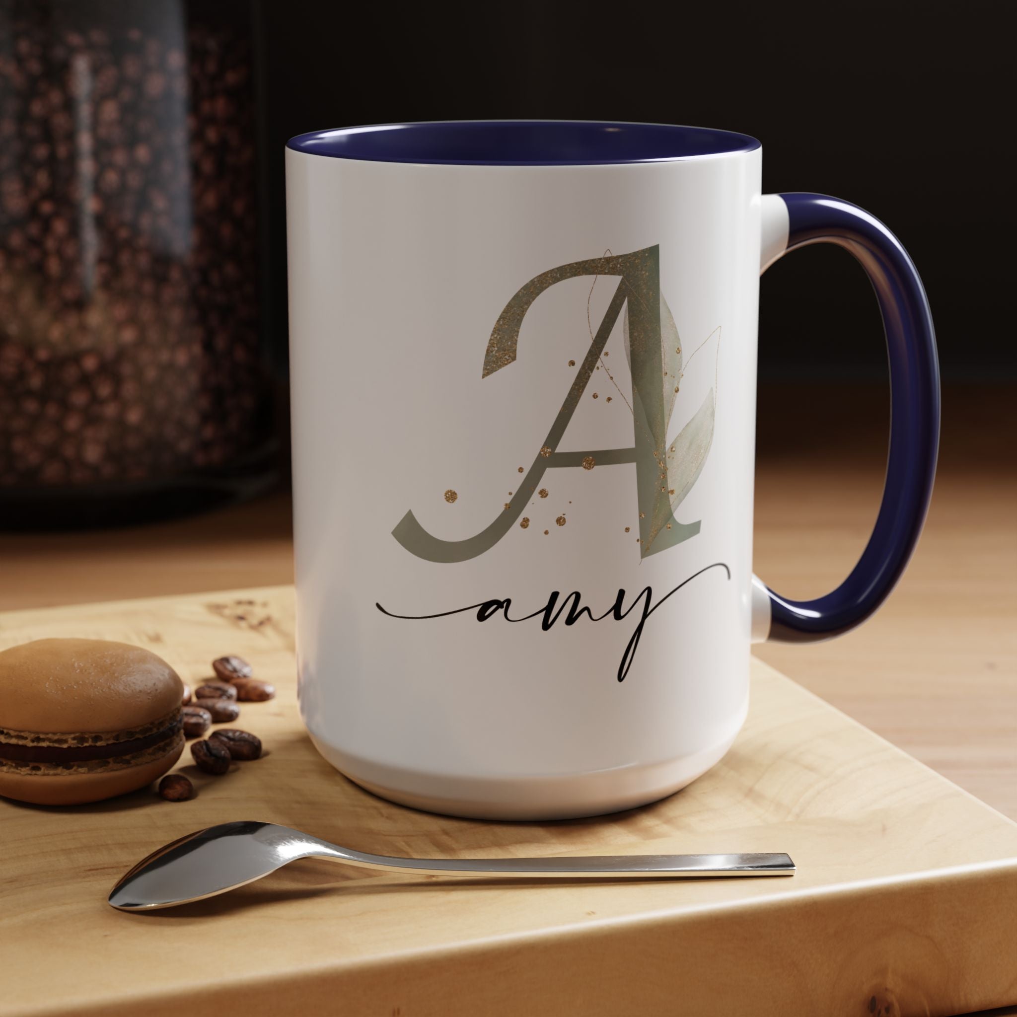 Personalized Floral Initial Coffee Mug for her, Custom Name Mug, Wedding Favor, Unique Home Décor Coffee Cup, Girlfriend Gift, Monogram Mug