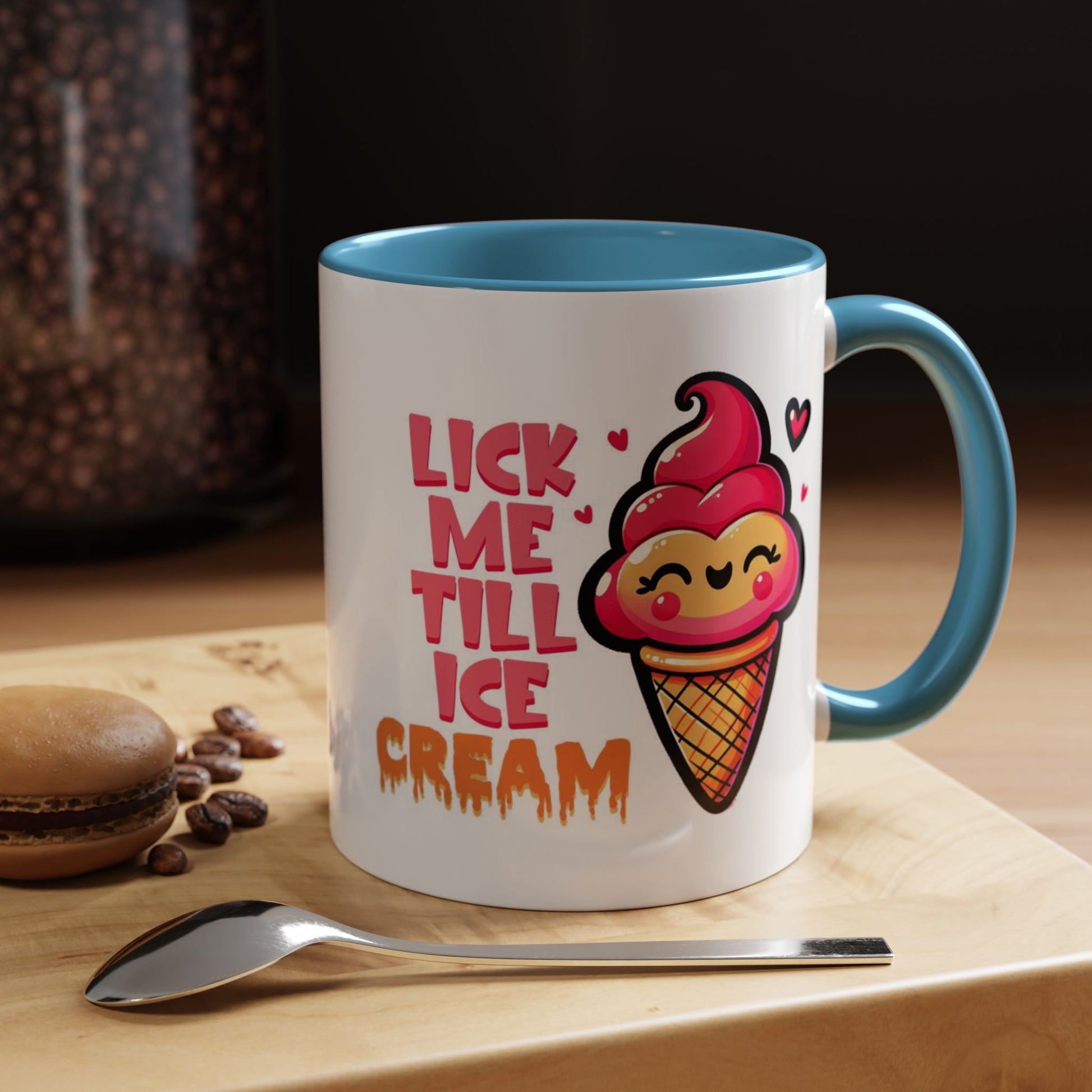 Lick Me Till Ice Cream Mug Lifestyle Mockup | Nutty Designs