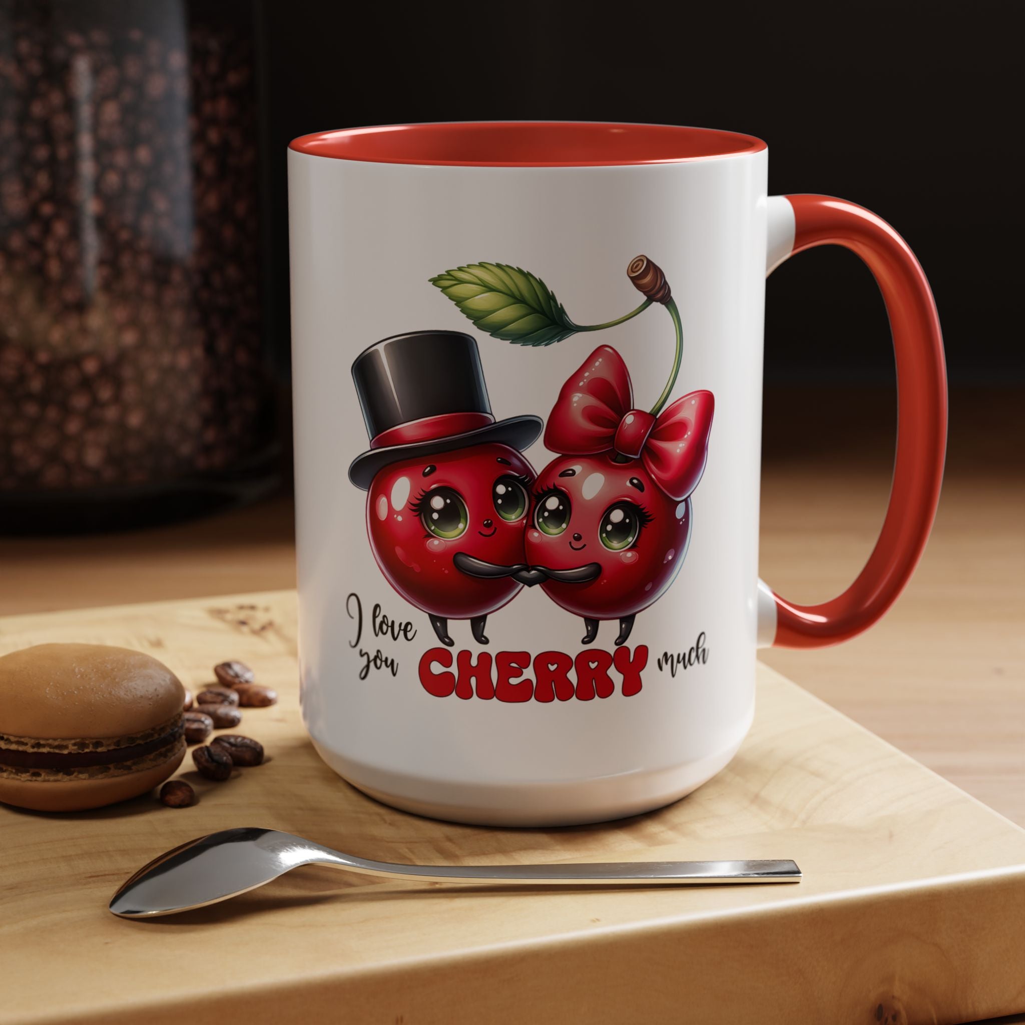Personalized Cherry Couple Mug - I Love You Cherry Much