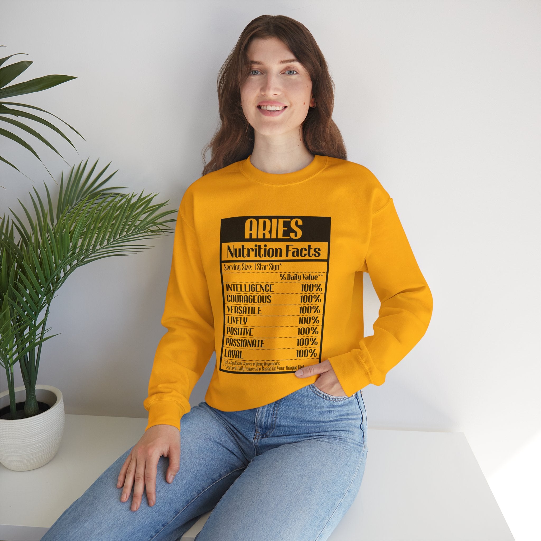 Aries nutrition facts cute sweatshirt