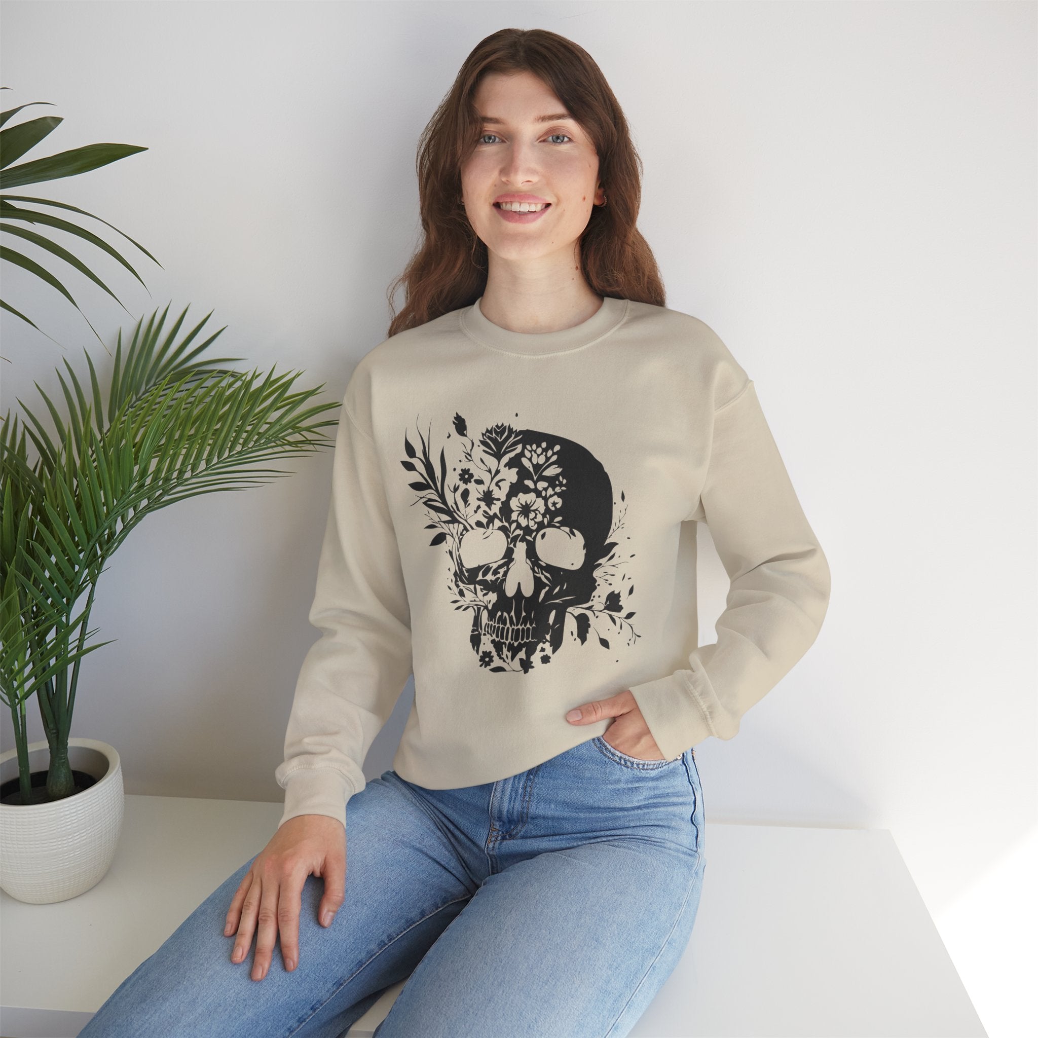 Skull Growing Flowers sweatshirt