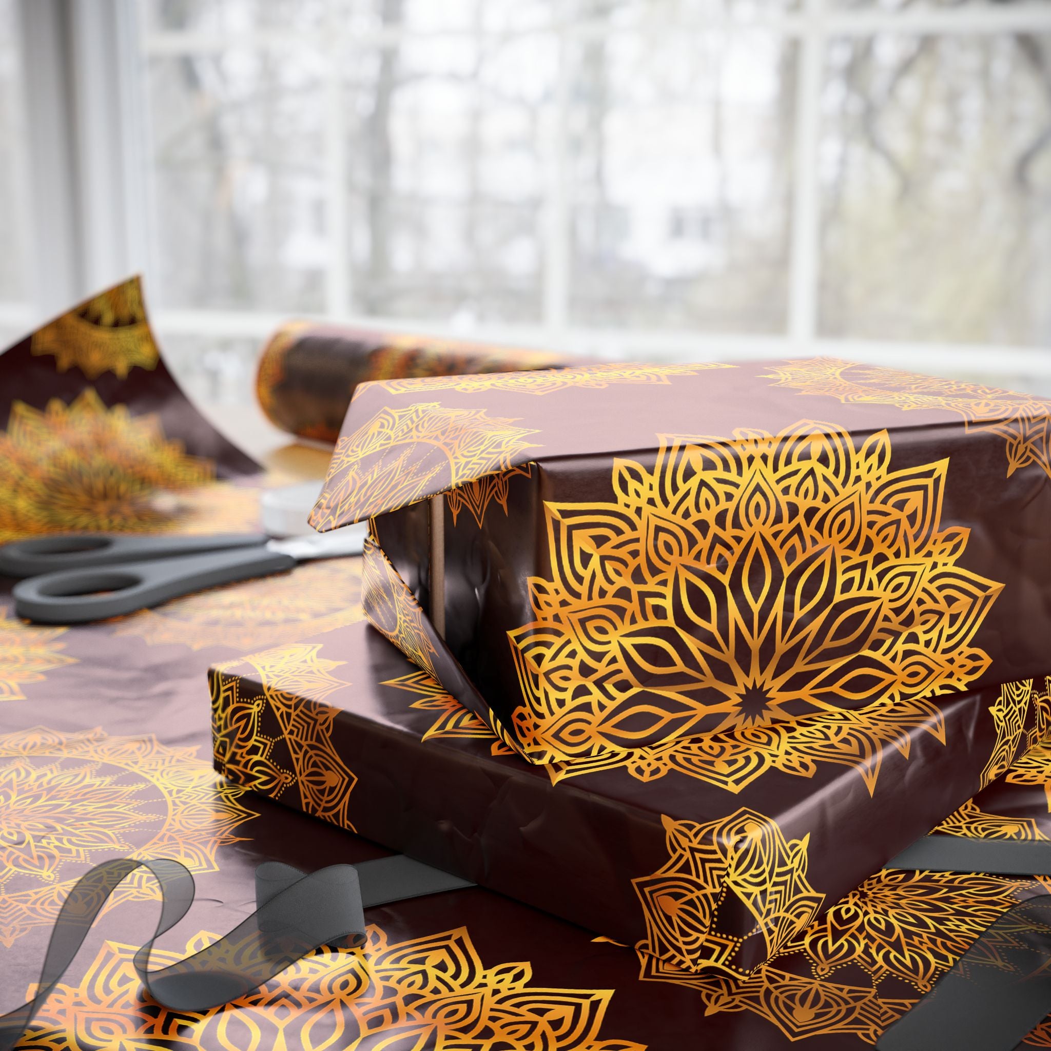 Ramadan Wrap Paper - Islamic Gift Wrap With Mandala and Architectural Design