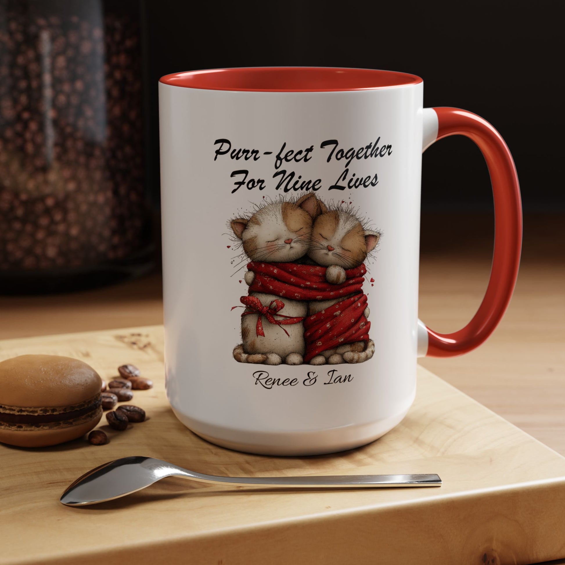 Purr fect Together For Nine Lives Mug Lifestyle Mockup | Nutty Designs