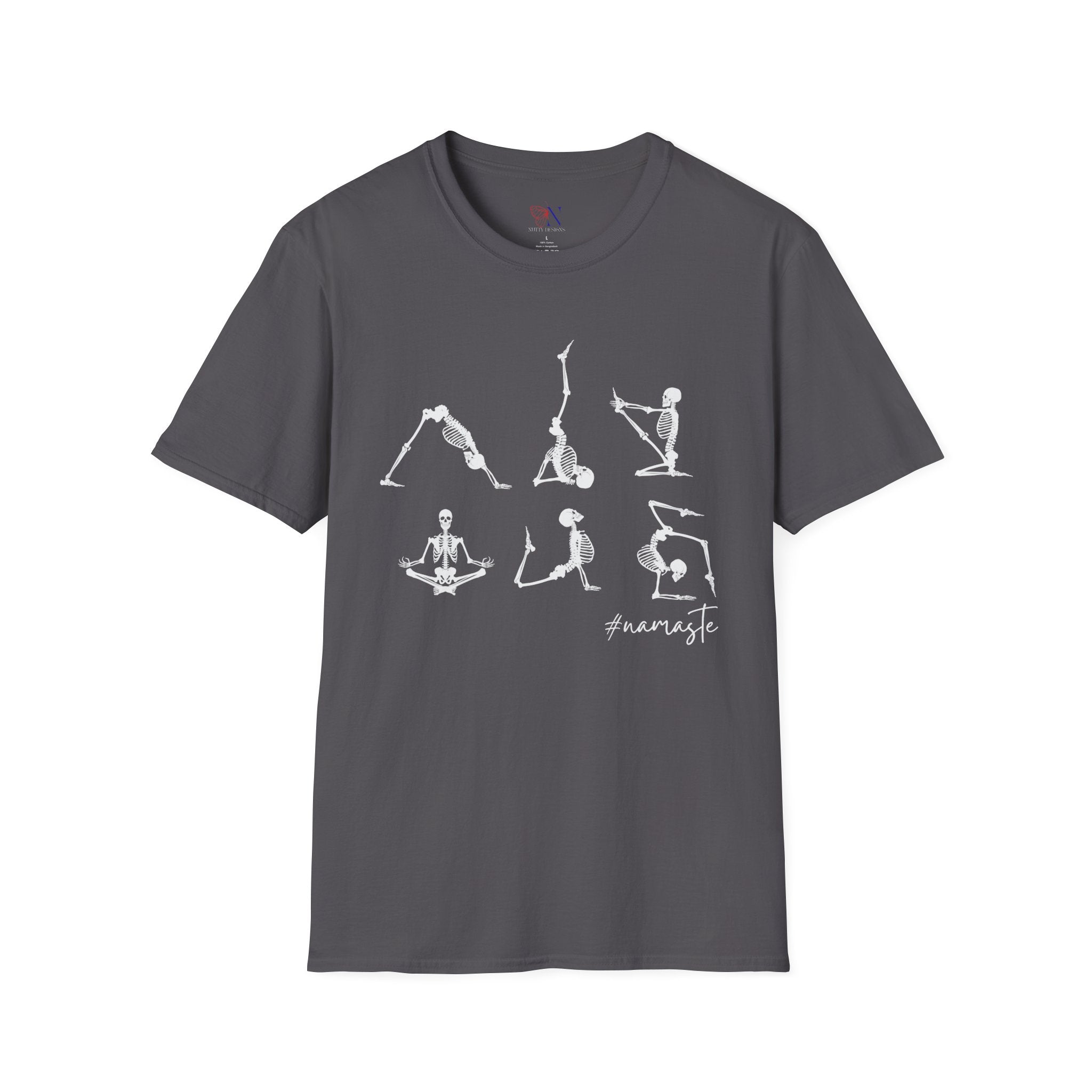 Namaste , Skeleton Doing Yoga T-Shirt Lifestyle Mockup | Nutty Designs