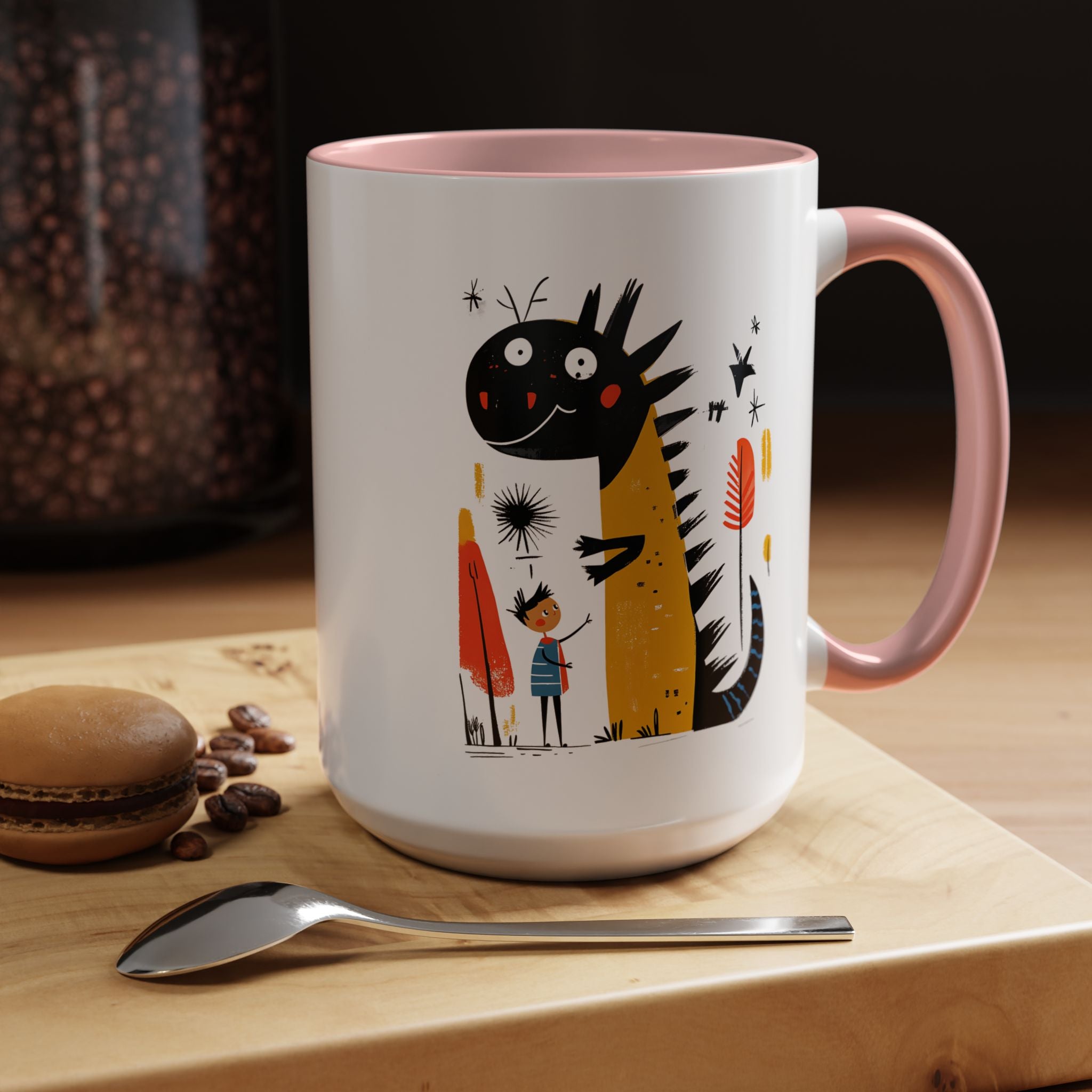 Funny Coffee Mug, Personalized Mug, My Dragon and I Accent Cup (11, 15oz), Gift Under 20, White Elephant gift