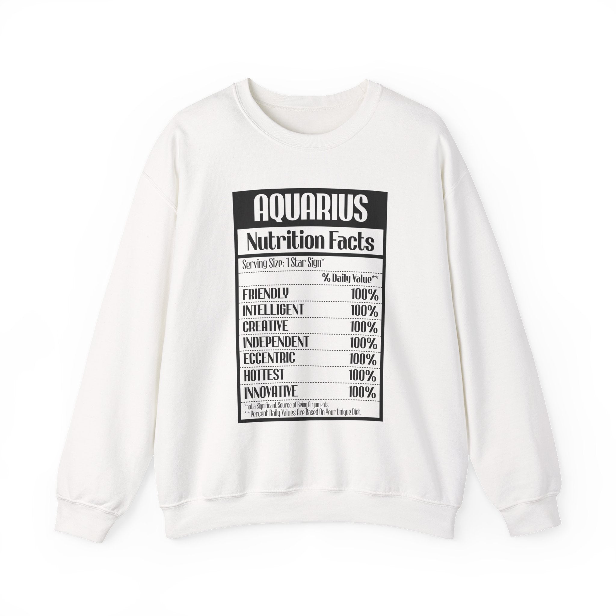 Aquarius nutrition facts sweatshirt