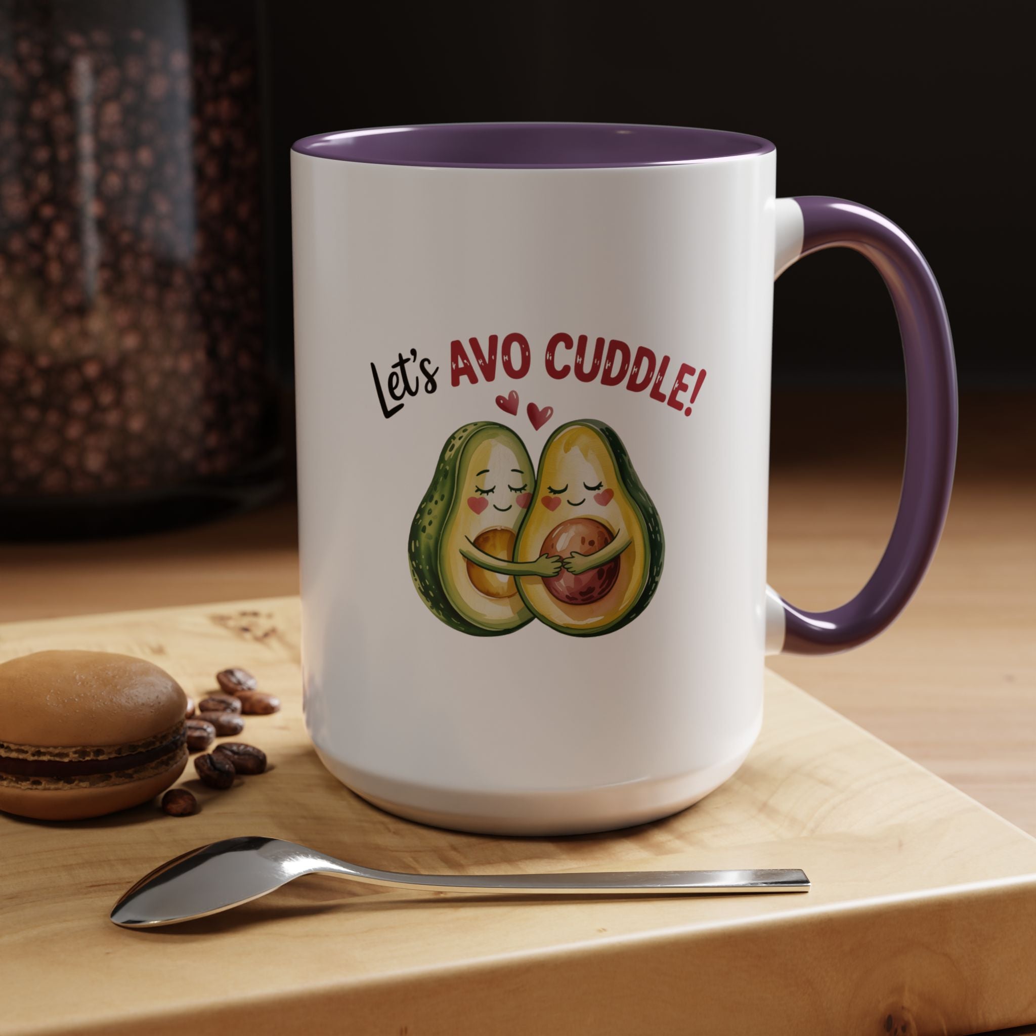 Let's Avo Cuddle Avocado Mug Lifestyle Mockup | Nutty Designs