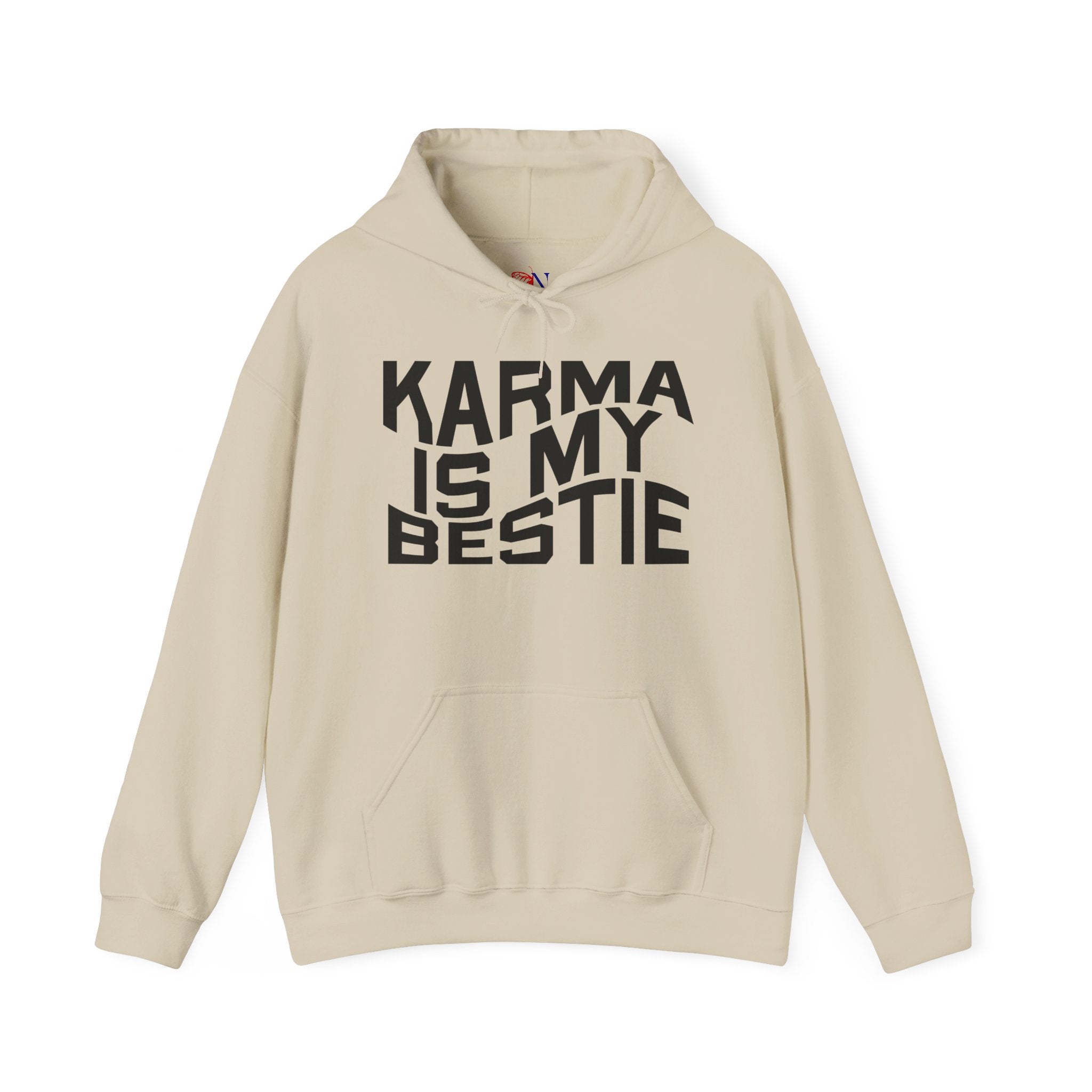 Karma Is My Bestie Hoodie – Funny Slogan Pullover for Women & Men