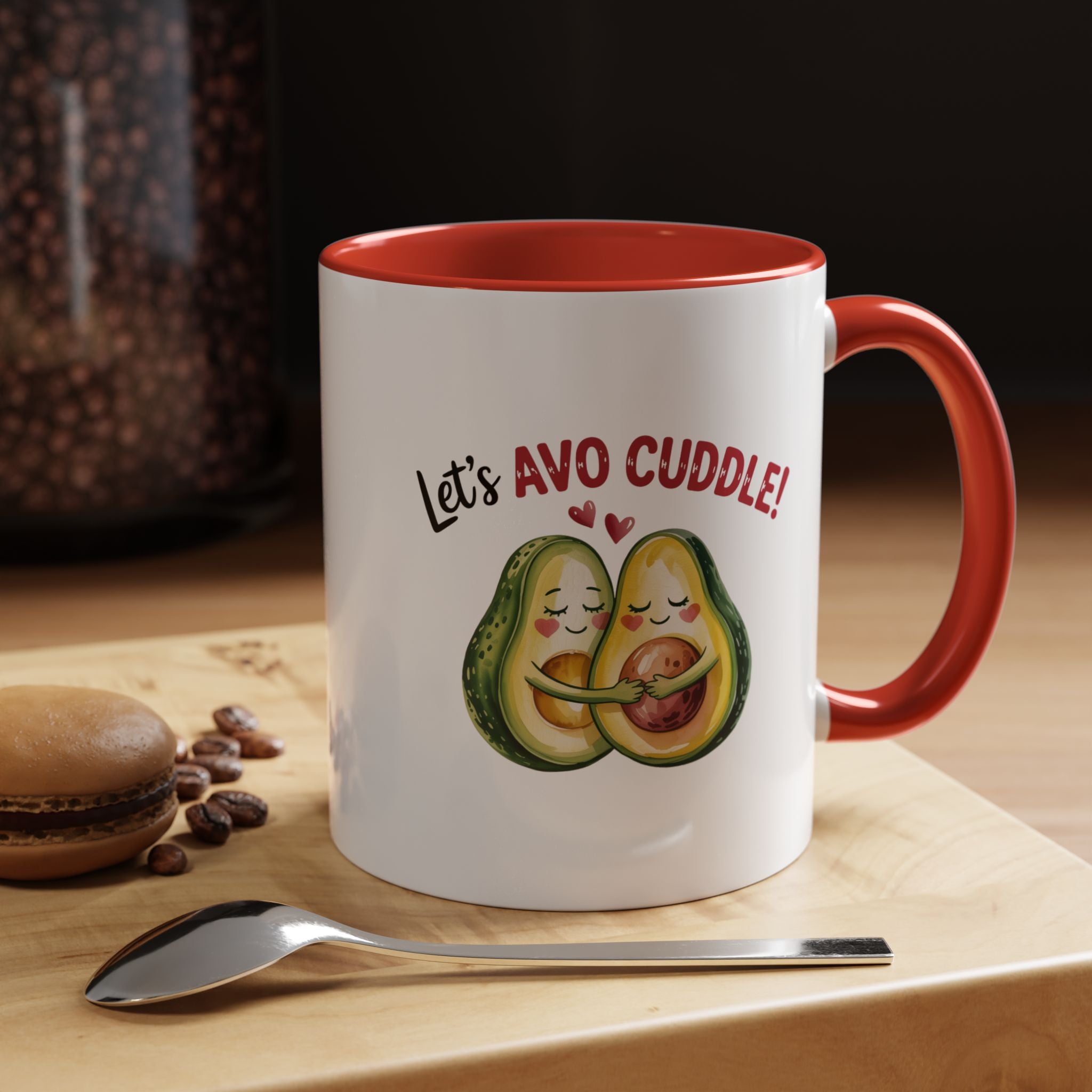 Let's Avo Cuddle Avocado Mug Lifestyle Mockup | Nutty Designs