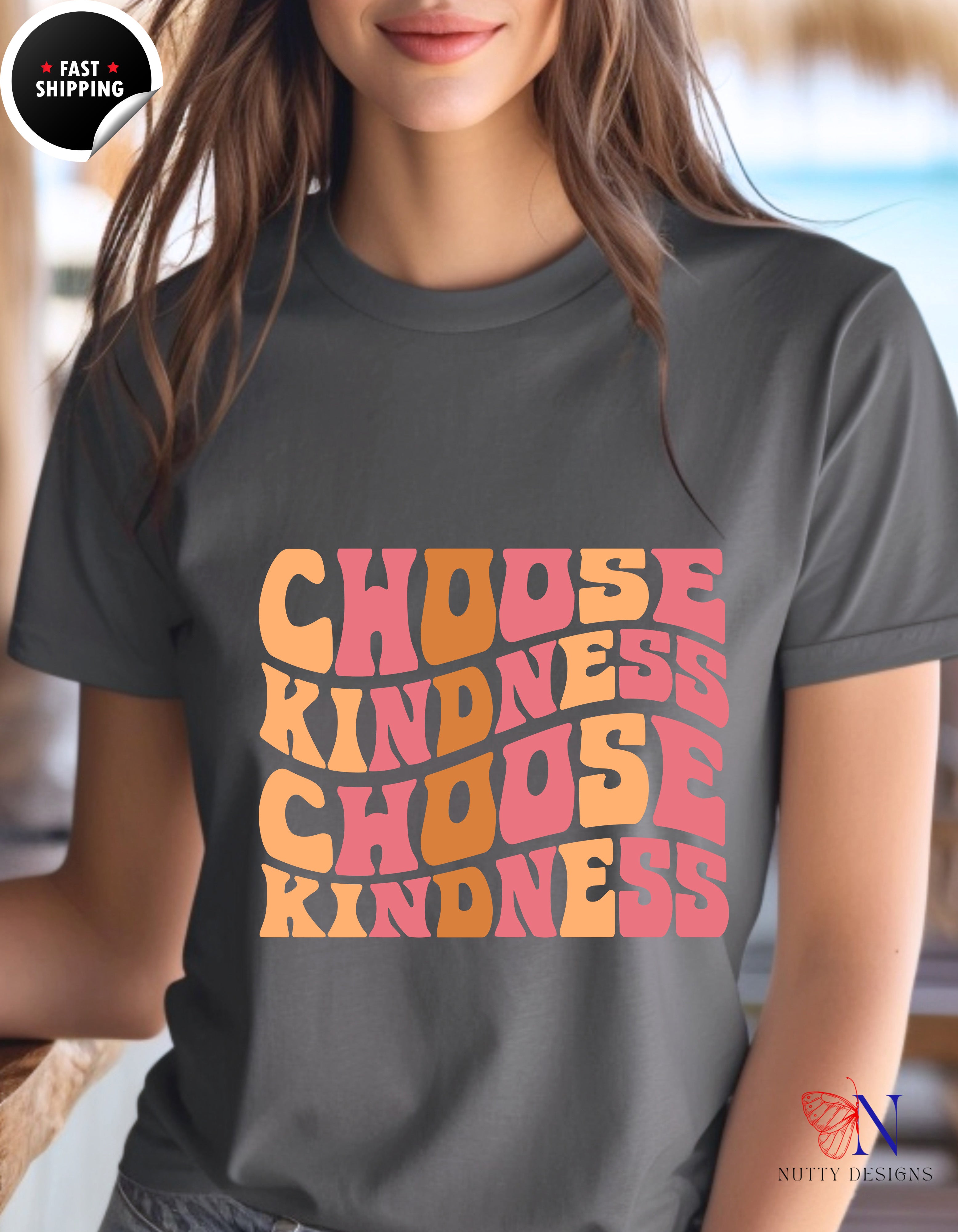 Groovy Choose Kindness Cotton T-shirt