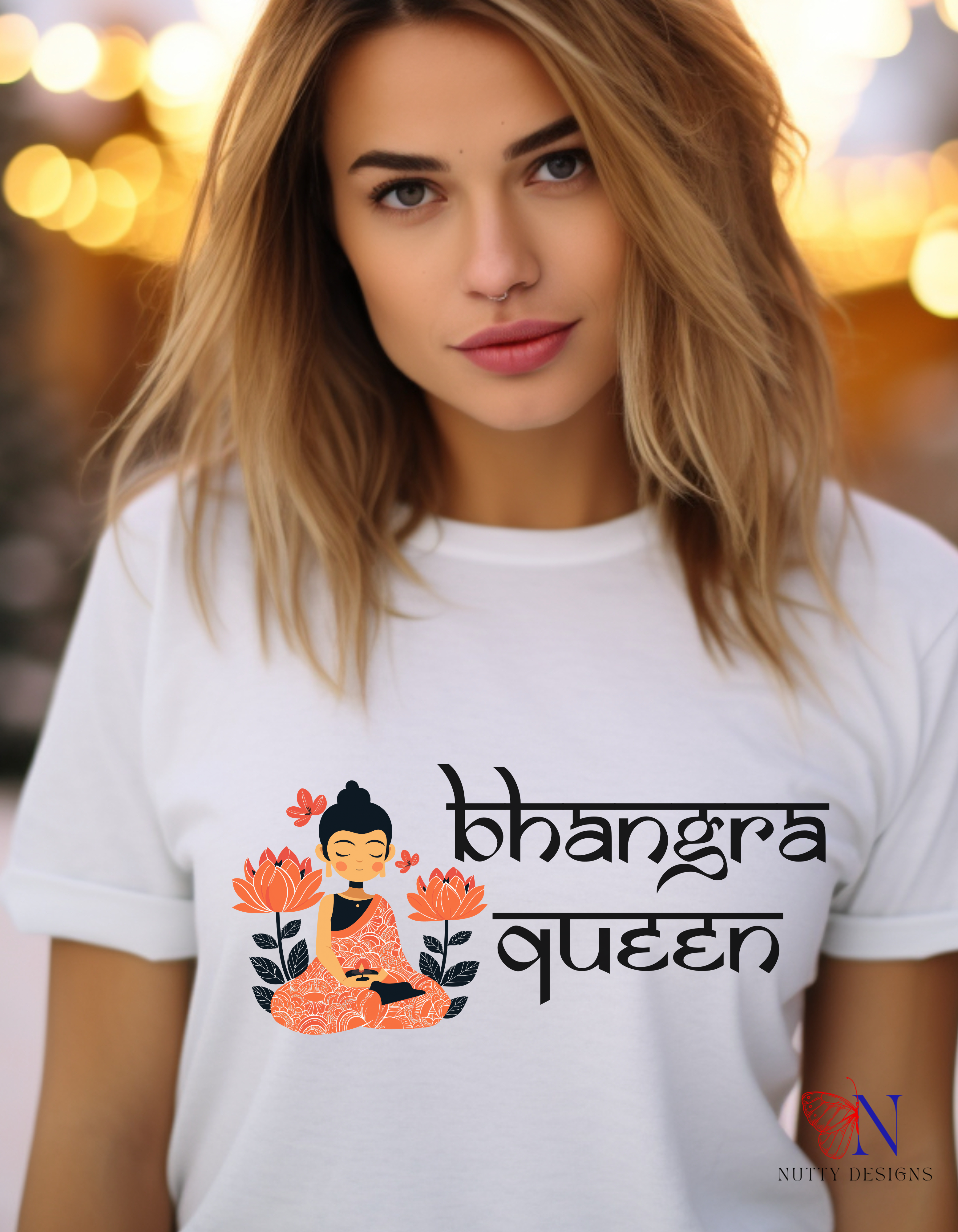 Bhangra Queen pride slogan Swag T-Shirt Lifestyle Mockup | Nutty Designs