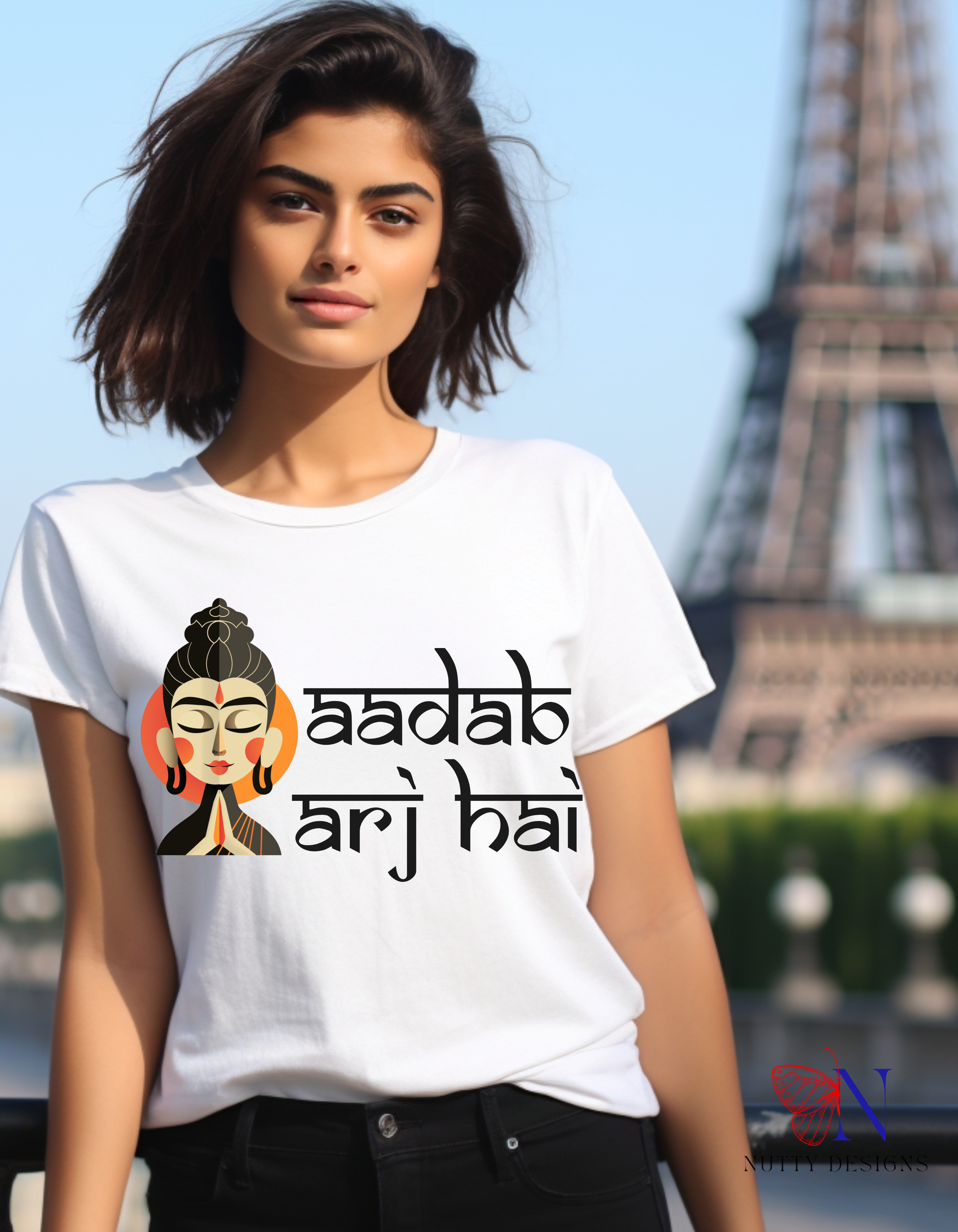 Aadab Arj Hai T-Shirt Lifestyle Mockup | Nutty Designs