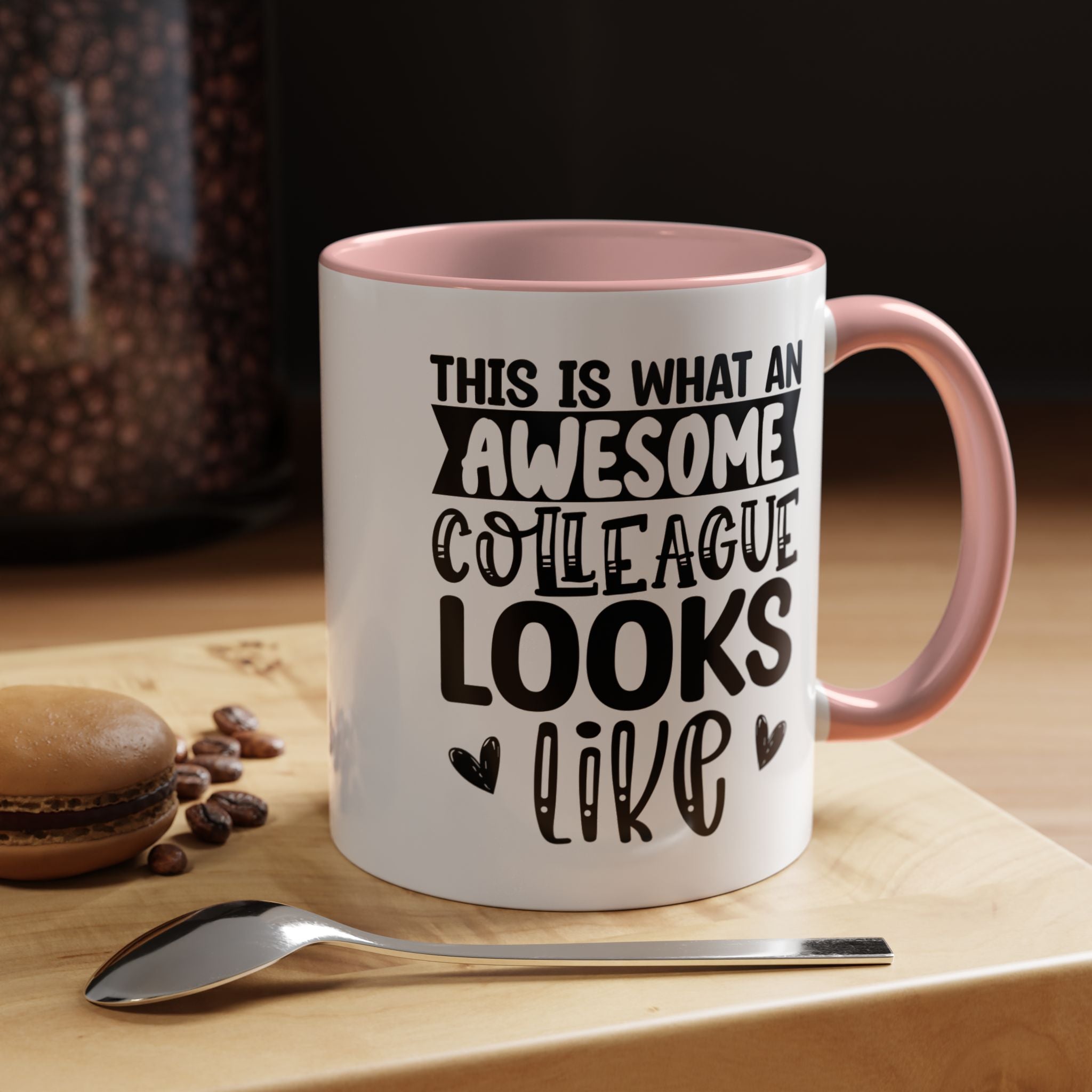 Funny Coffee Mug, Personalized Mug, This Is What An Awesome Colleague Looks Like Accent Cup (11, 15oz), Gift Under 20, White Elephant