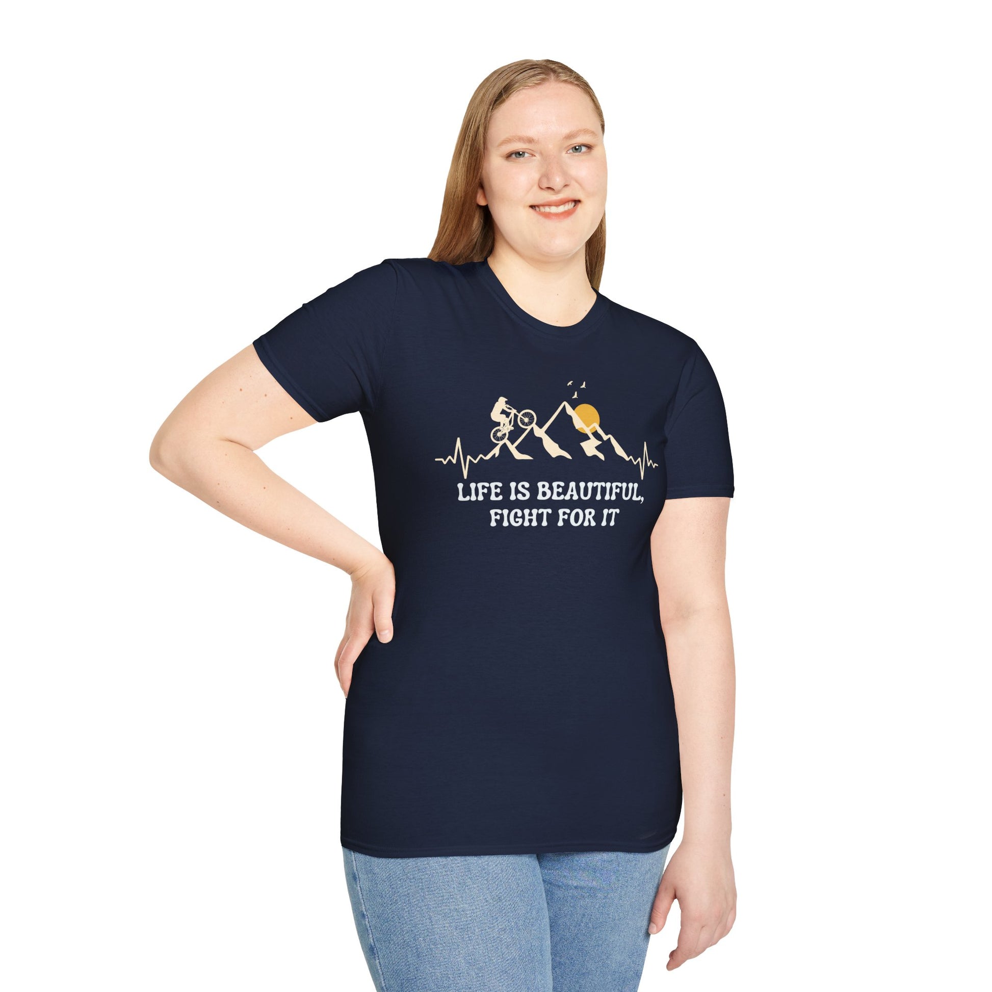 Life is Beautiful, Fight For It, motivational T-Shirt Product Photo | Nutty Designs