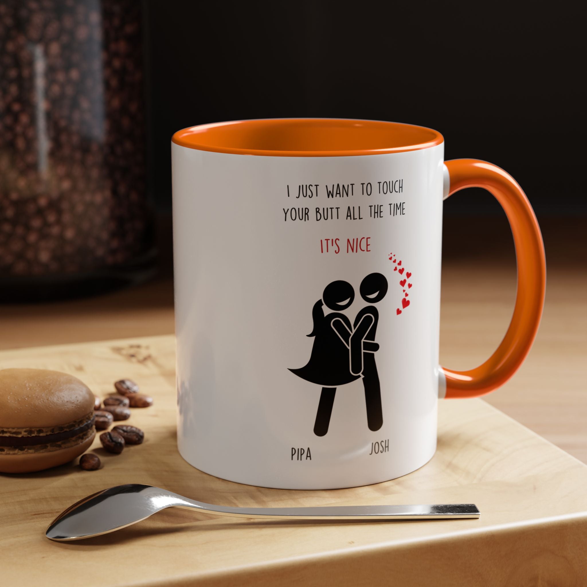 I Want To Touch Your Butt All Time Dirty Valentine Gift, Personalized Romantic Mug, 11/15oz, Anniversary Wedding Gift, Couple V-Day Gift